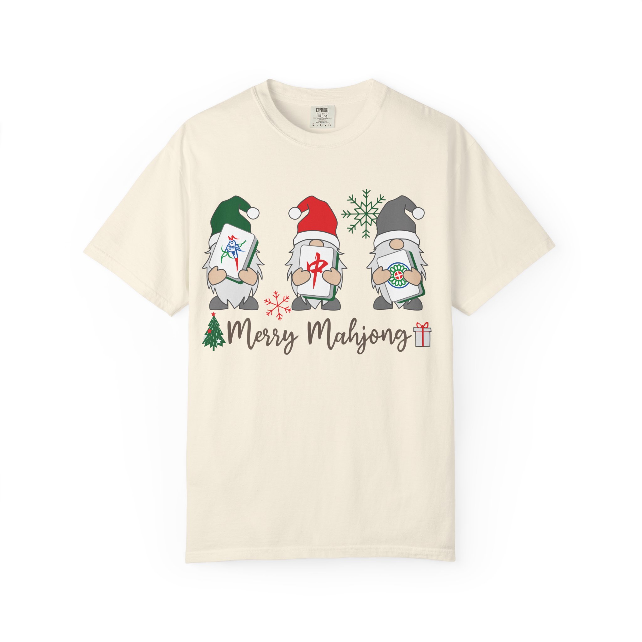 Merry Mahjong Gnome Christmas T-Shirt | Holiday Mahjong Game Night Tee - Image 9