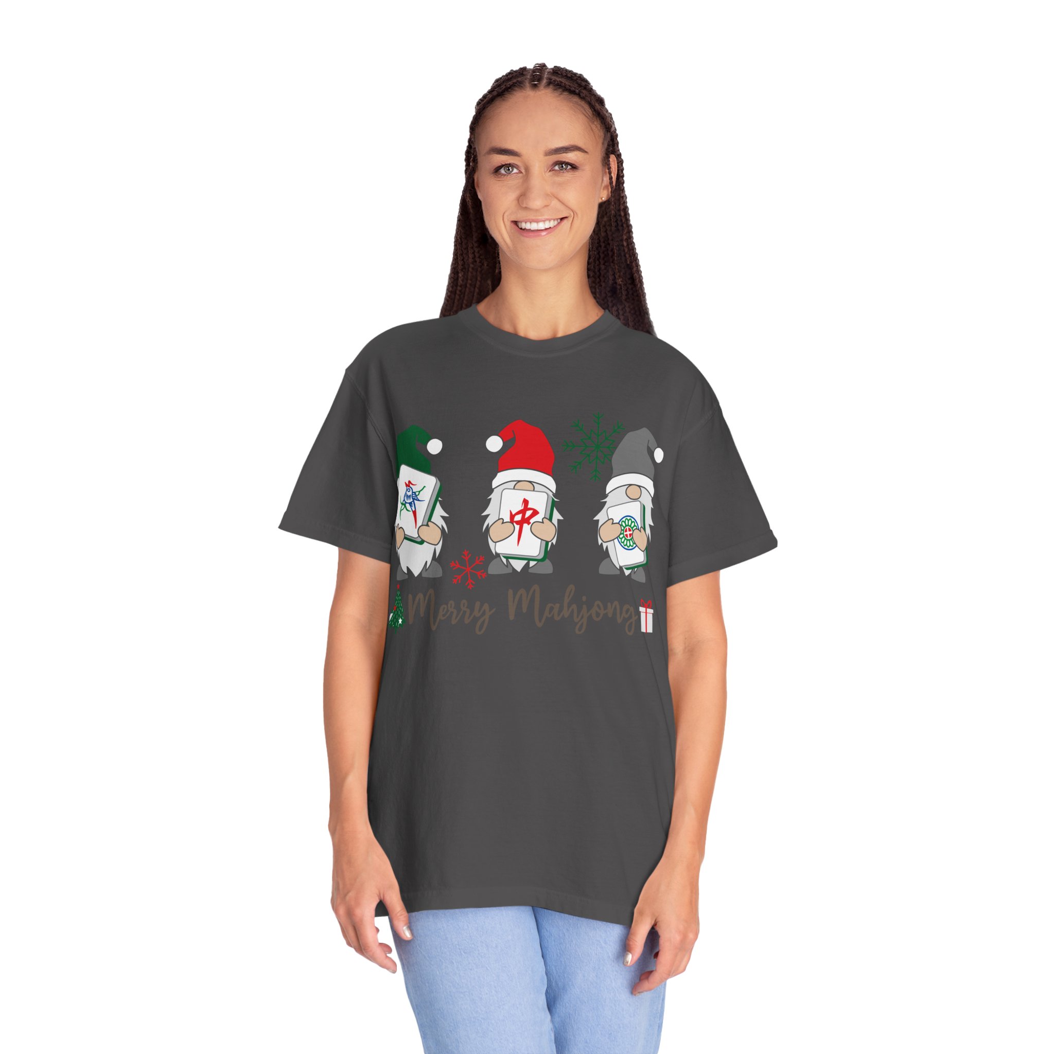 Merry Mahjong Gnome Christmas T-Shirt | Holiday Mahjong Game Night Tee - Image 40