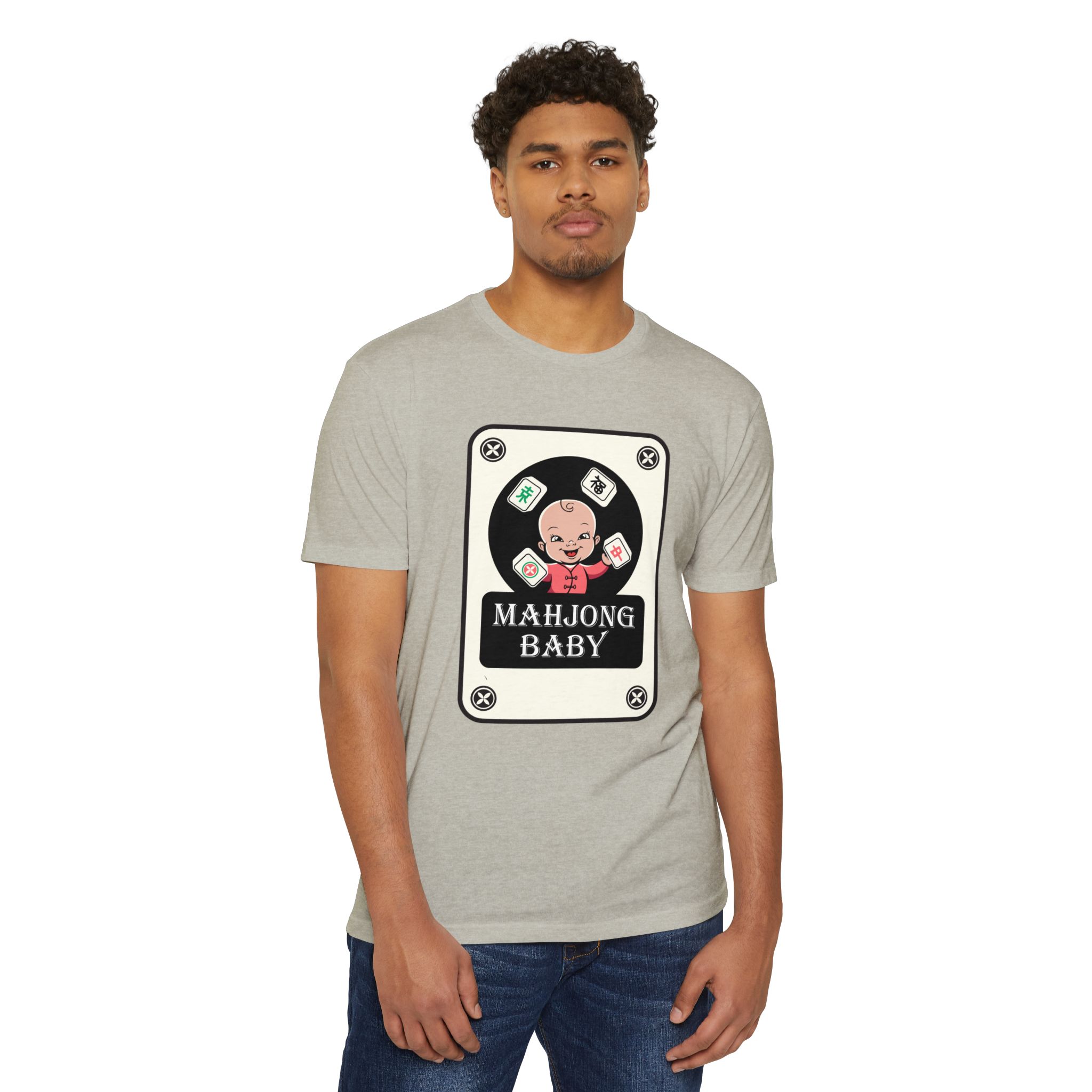 Mahjong Baby Graphic T-Shirt | Black Retro Mahjong Tile Tee for Players & Fans - Image 24