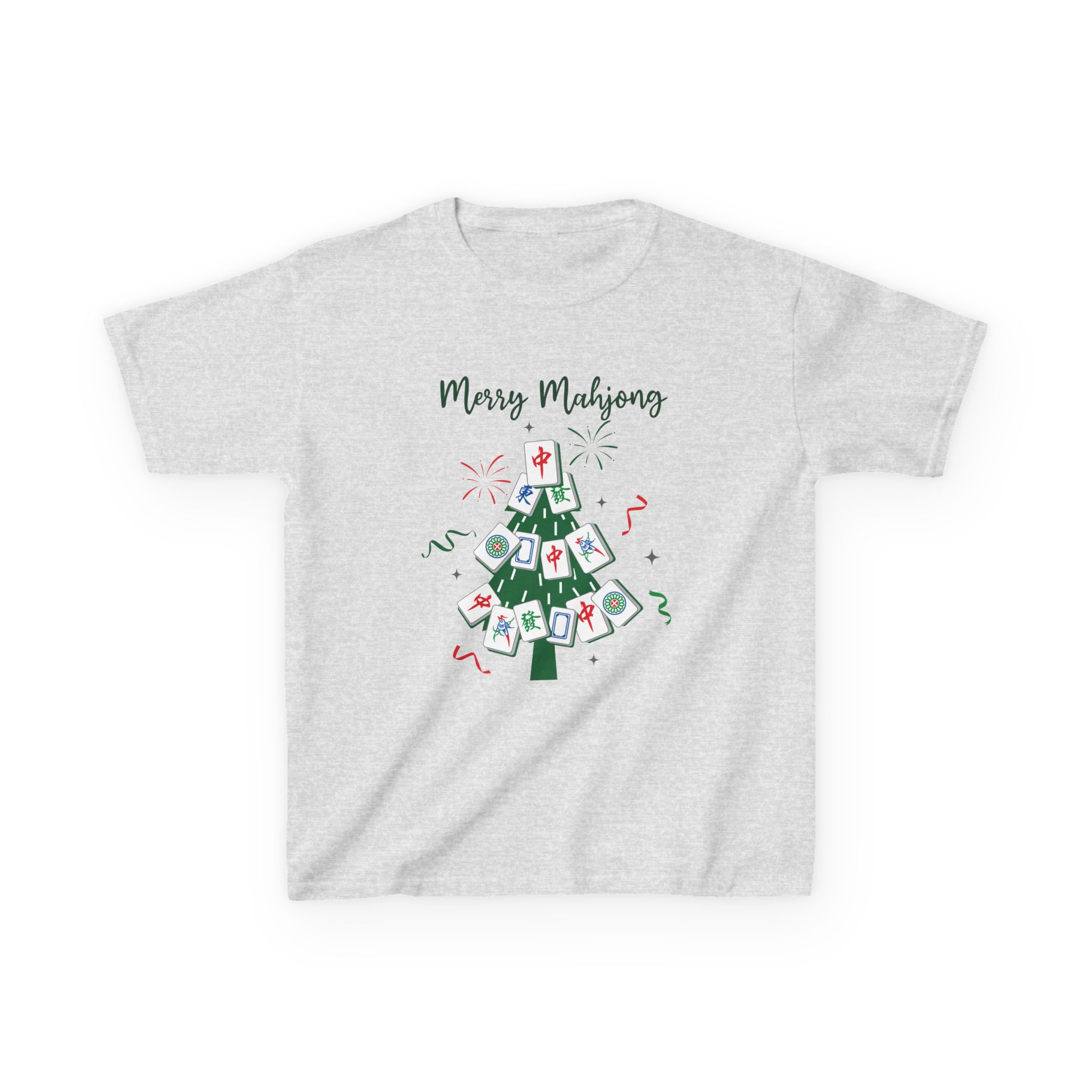 Merry Mahjong Baby Kids Tee | Holiday Mahjong Tree Graphic Shirt - Image 19