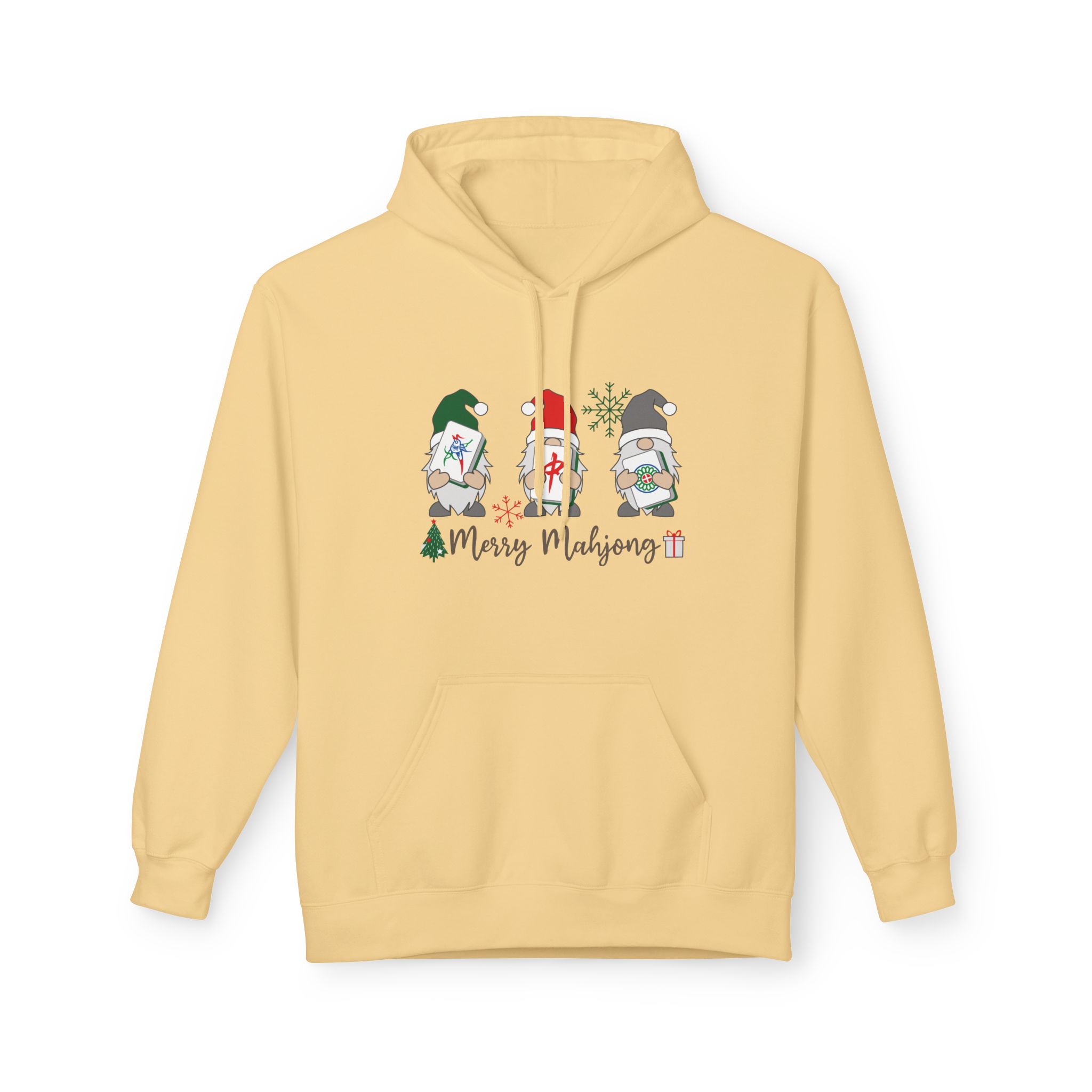Merry Mahjong Santa Hoodie | Cute Holiday Gnome Christmas Pullover - Image 21