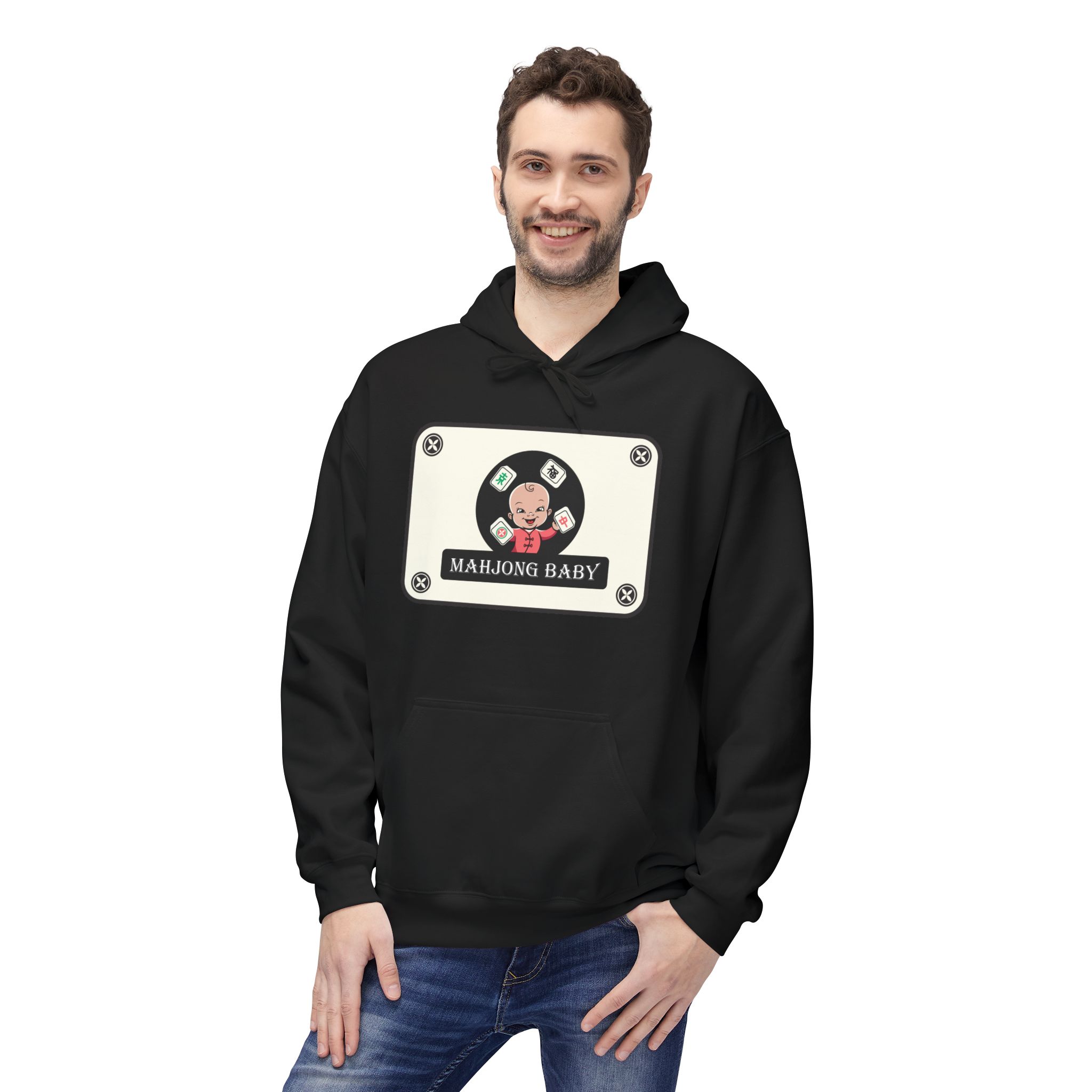 Mahjong Baby Hockey Hoodie | ‘Adventure Baby’ Retro Goalie Graphic Pullover - Image 23