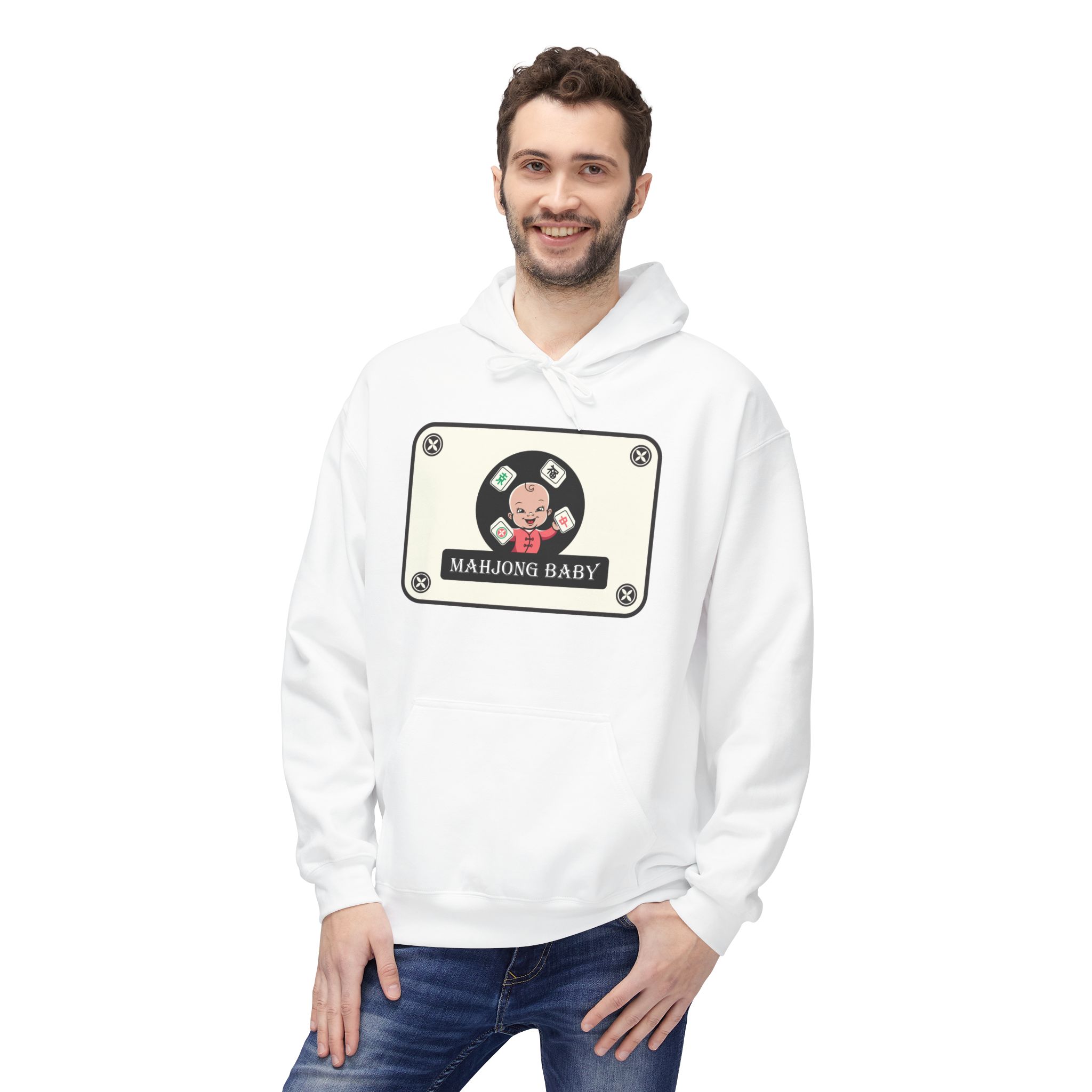 Mahjong Baby Hockey Hoodie | ‘Adventure Baby’ Retro Goalie Graphic Pullover - Image 5
