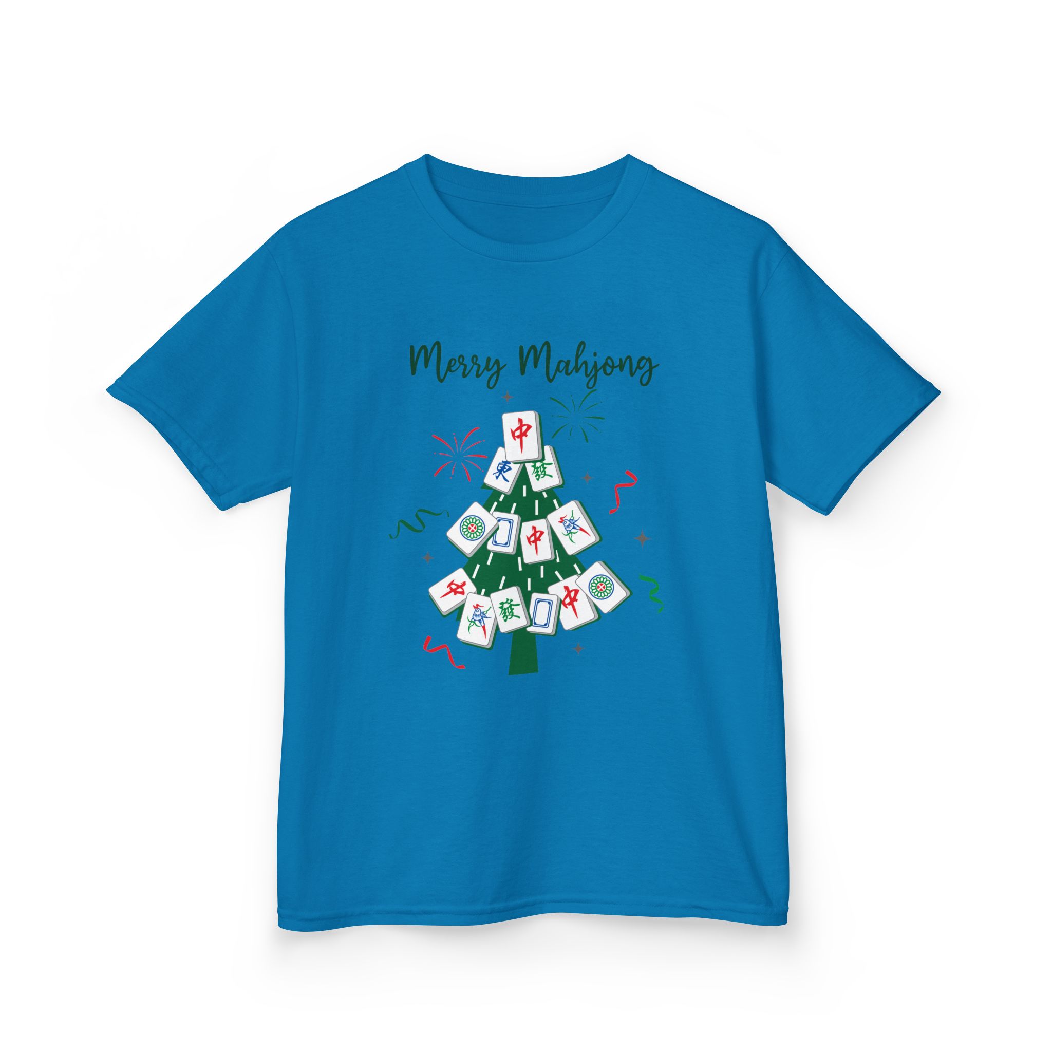 Merry Mahjong Baby Kids Tee | Holiday Mahjong Tree Graphic Shirt - Image 138