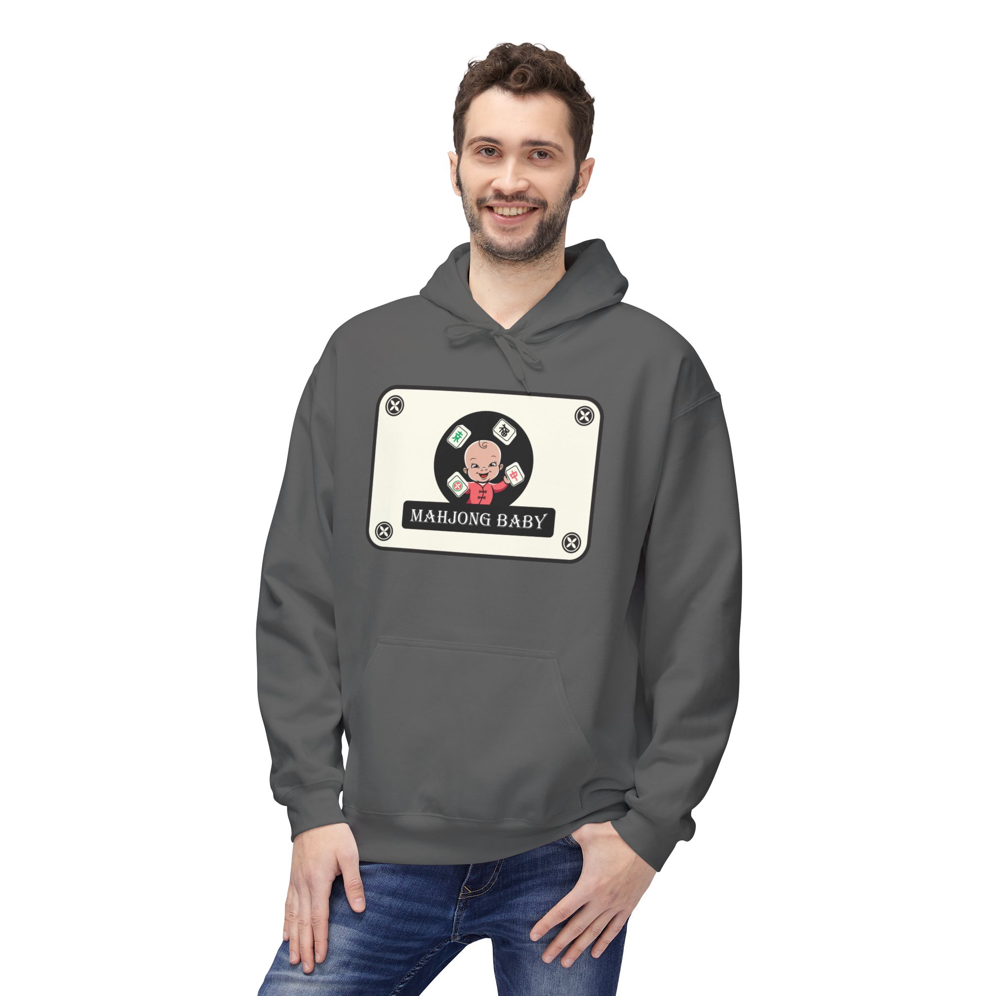 Mahjong Baby Hockey Hoodie | ‘Adventure Baby’ Retro Goalie Graphic Pullover - Image 77