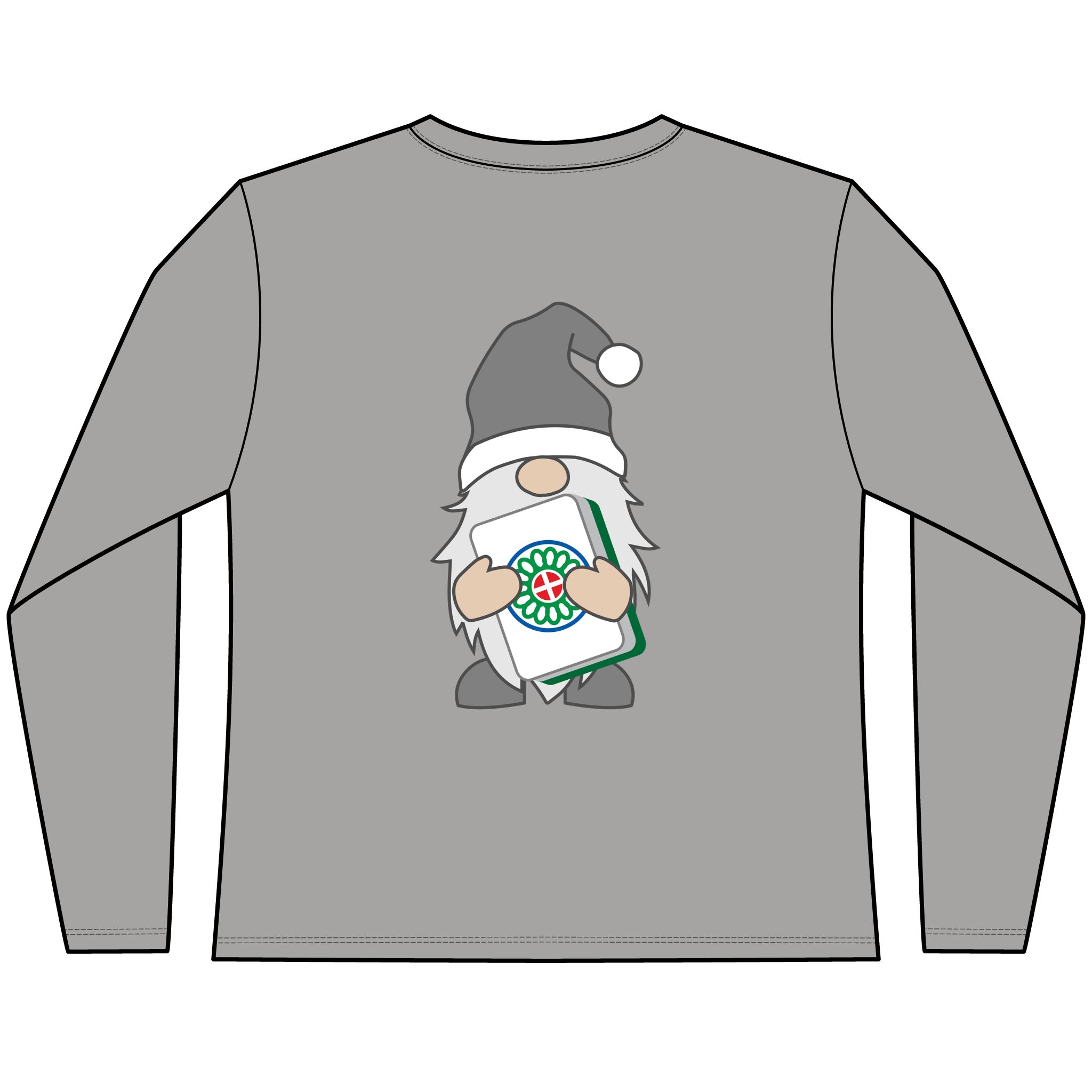 Merry Mahjong Christmas Gnome Long Sleeve Tee | Holiday Mahjong Shirt for Game Nights - Image 4