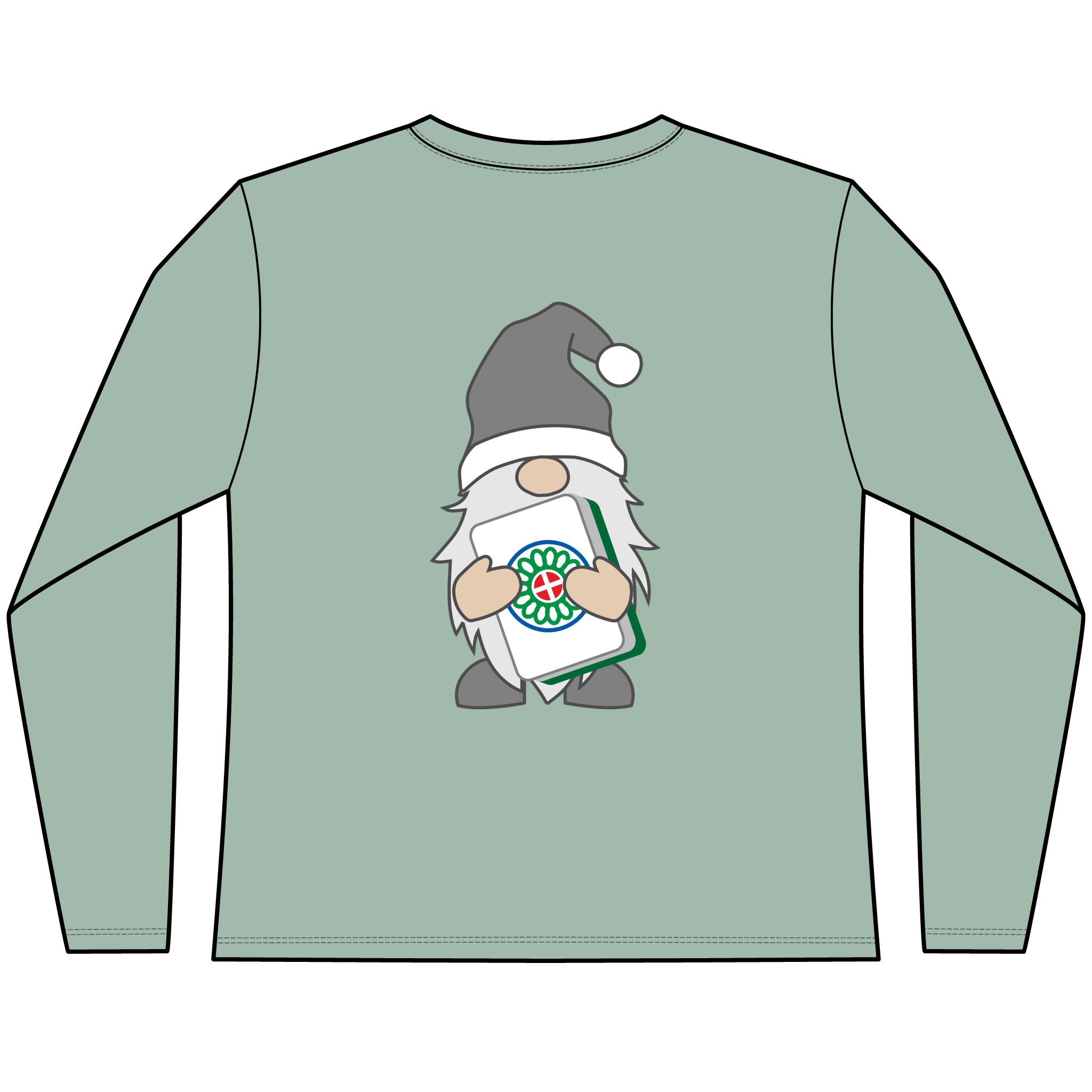Merry Mahjong Christmas Gnome Long Sleeve Tee | Holiday Mahjong Shirt for Game Nights - Image 8