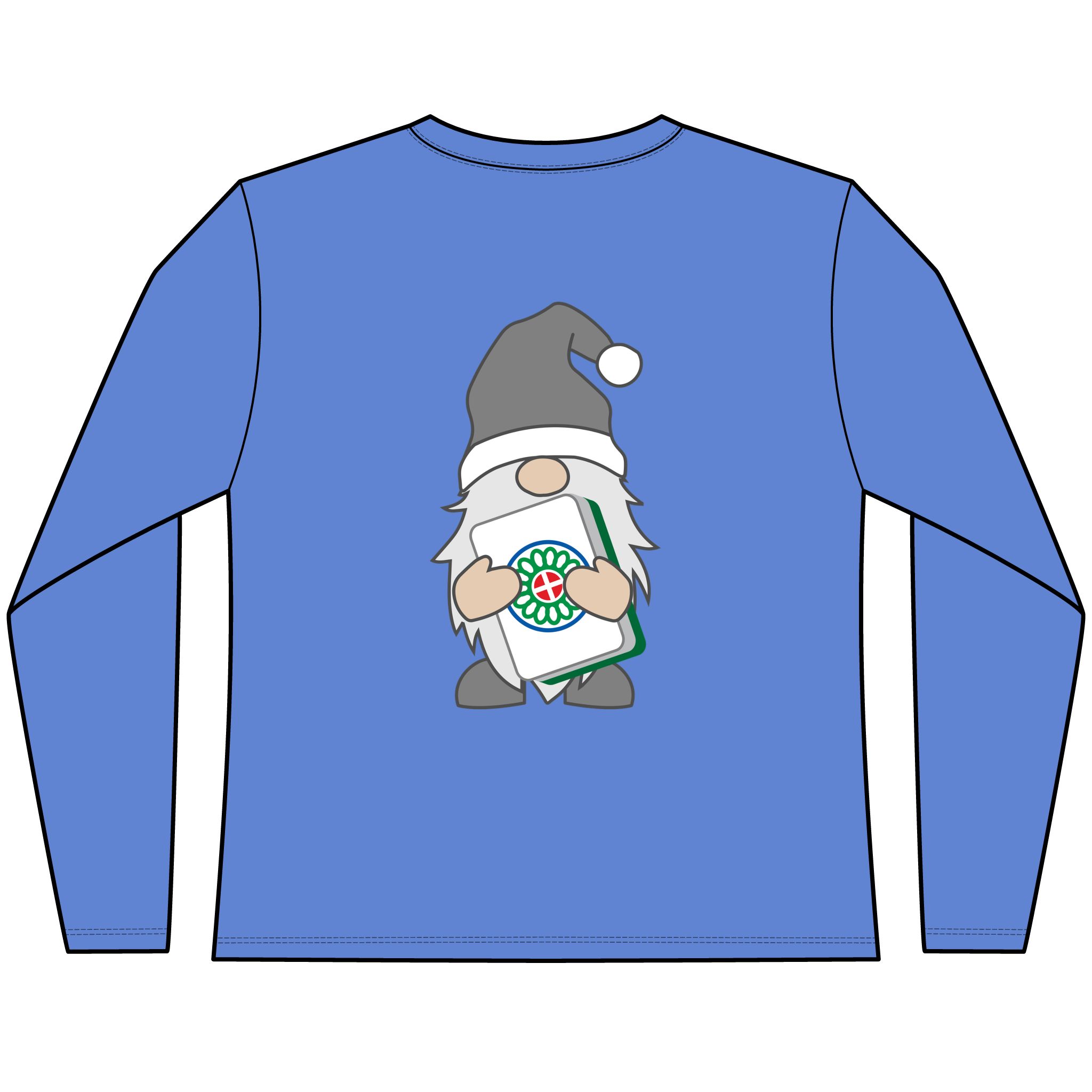 Merry Mahjong Christmas Gnome Long Sleeve Tee | Holiday Mahjong Shirt for Game Nights - Image 10