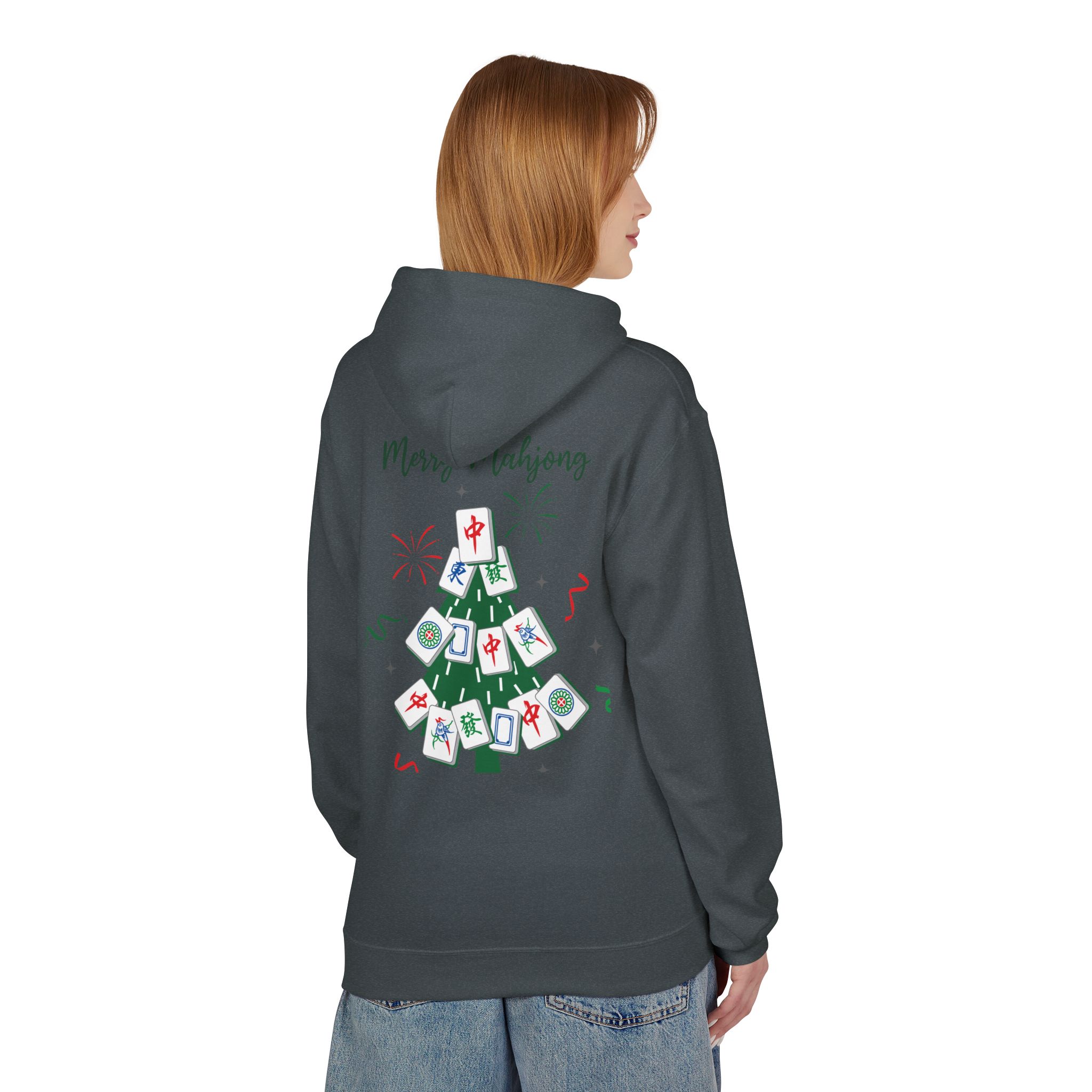 Merry Mahjong Santa Hoodie | Cute Holiday Gnome Christmas Pullover - Image 46