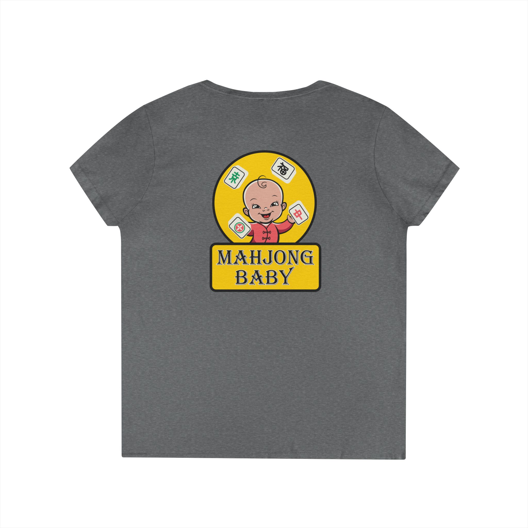 Mahjong Baby V-Neck T-Shirt | Master of the Winning Hand Tee - Image 14