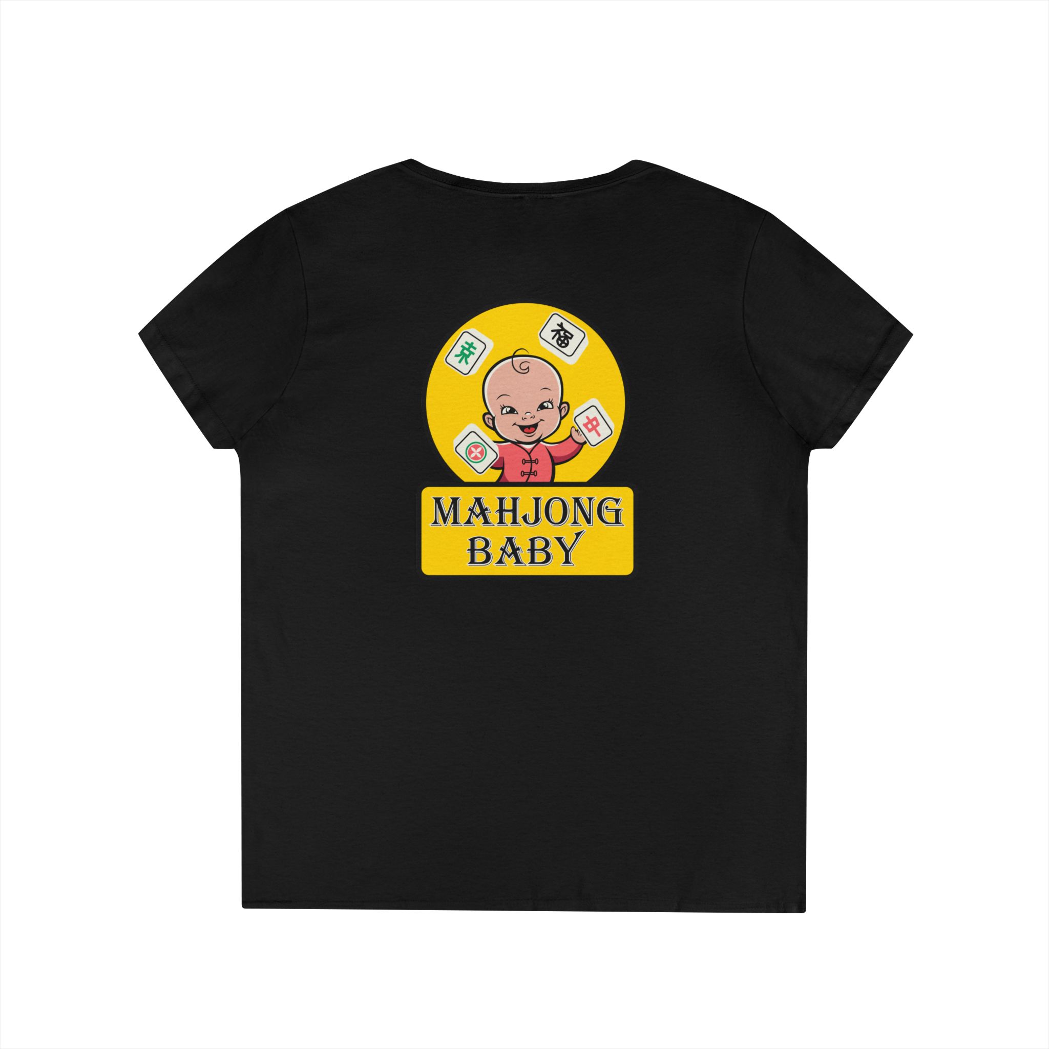 Mahjong Baby V-Neck T-Shirt | Master of the Winning Hand Tee - Image 8