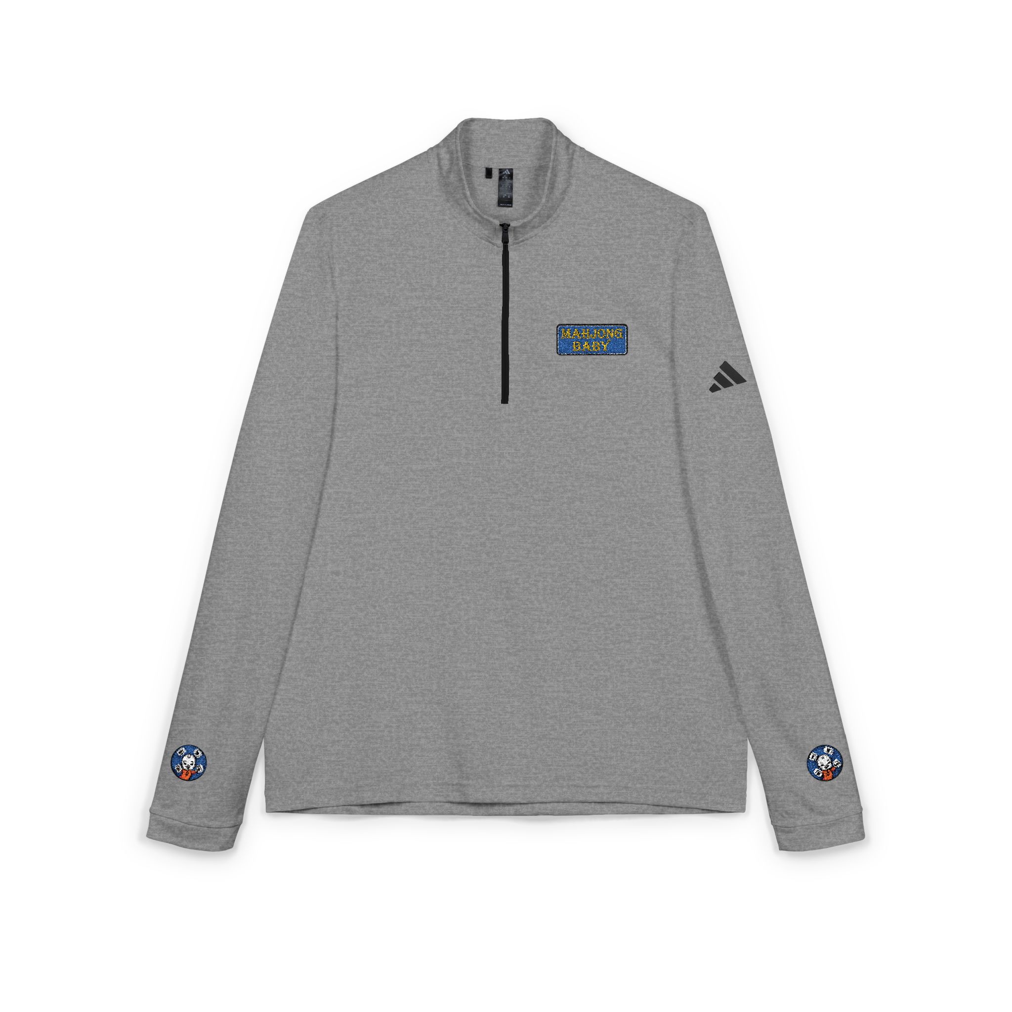 Mahjong Baby Embroidered Quarter-Zip Pullover | Retro Tiger Crest Performance Layer - Image 12