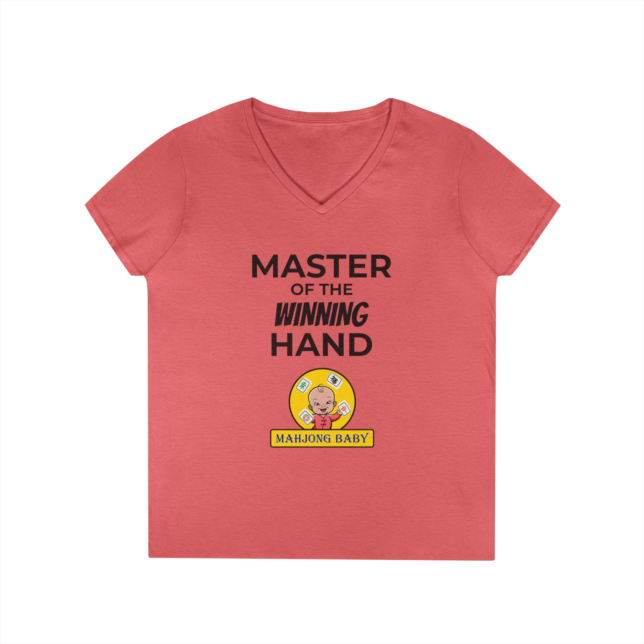 Mahjong Baby V-Neck T-Shirt | Master of the Winning Hand Tee - Image 4