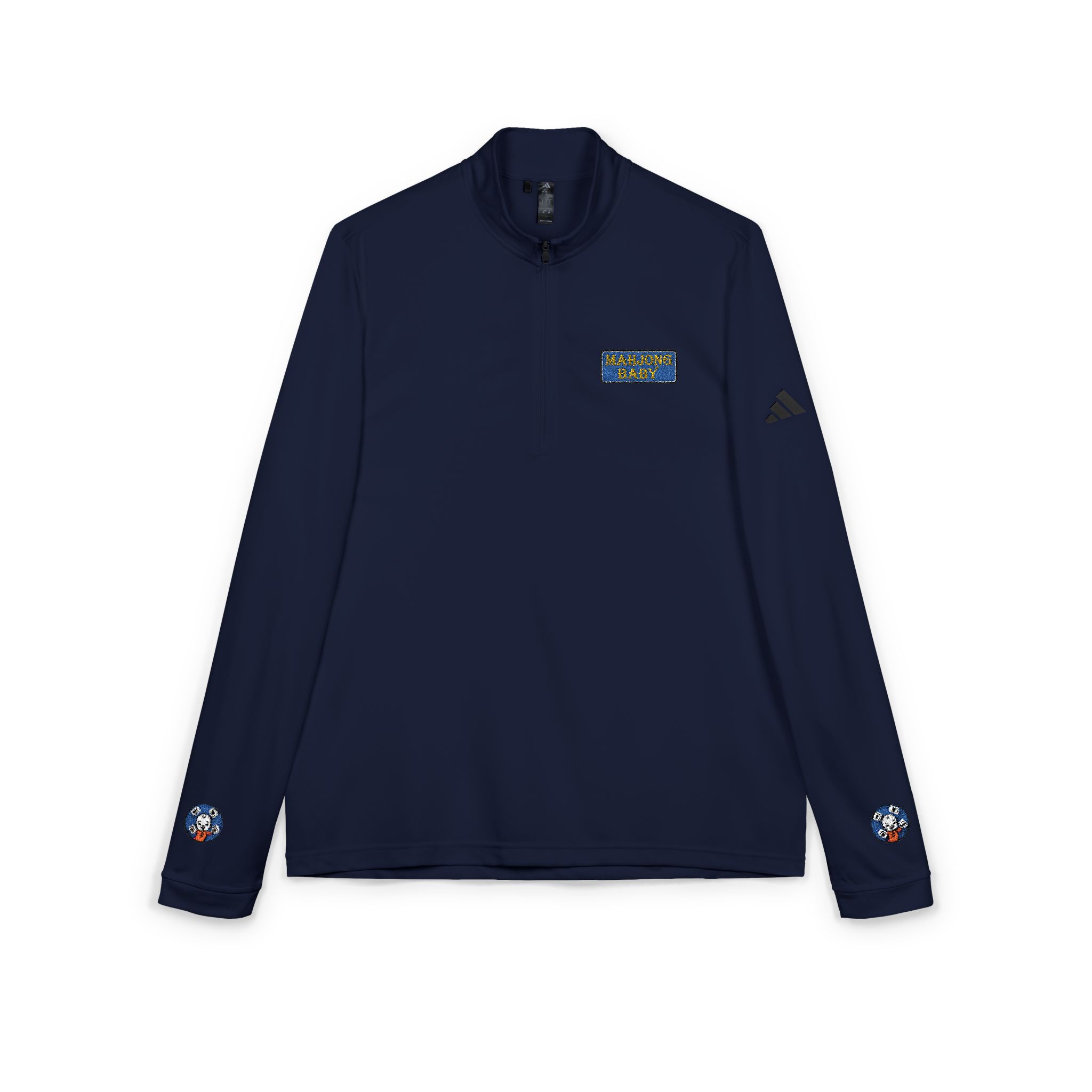 Mahjong Baby Embroidered Quarter-Zip Pullover | Retro Tiger Crest Performance Layer - Image 20