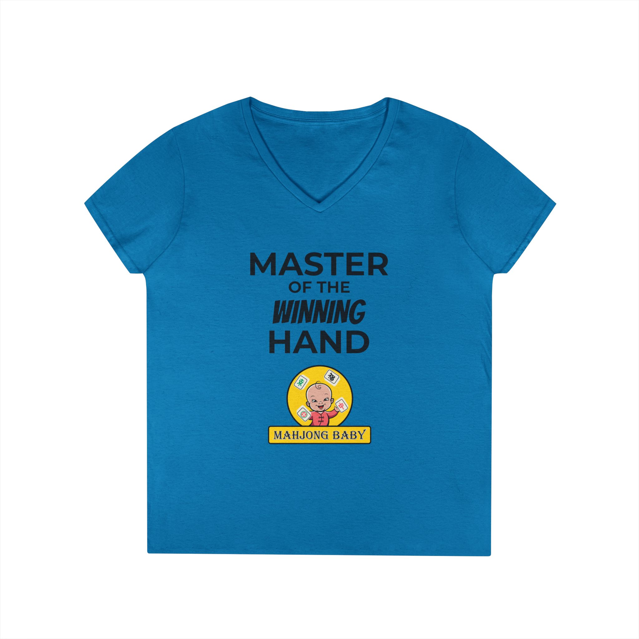 Mahjong Baby V-Neck T-Shirt | Master of the Winning Hand Tee - Image 16