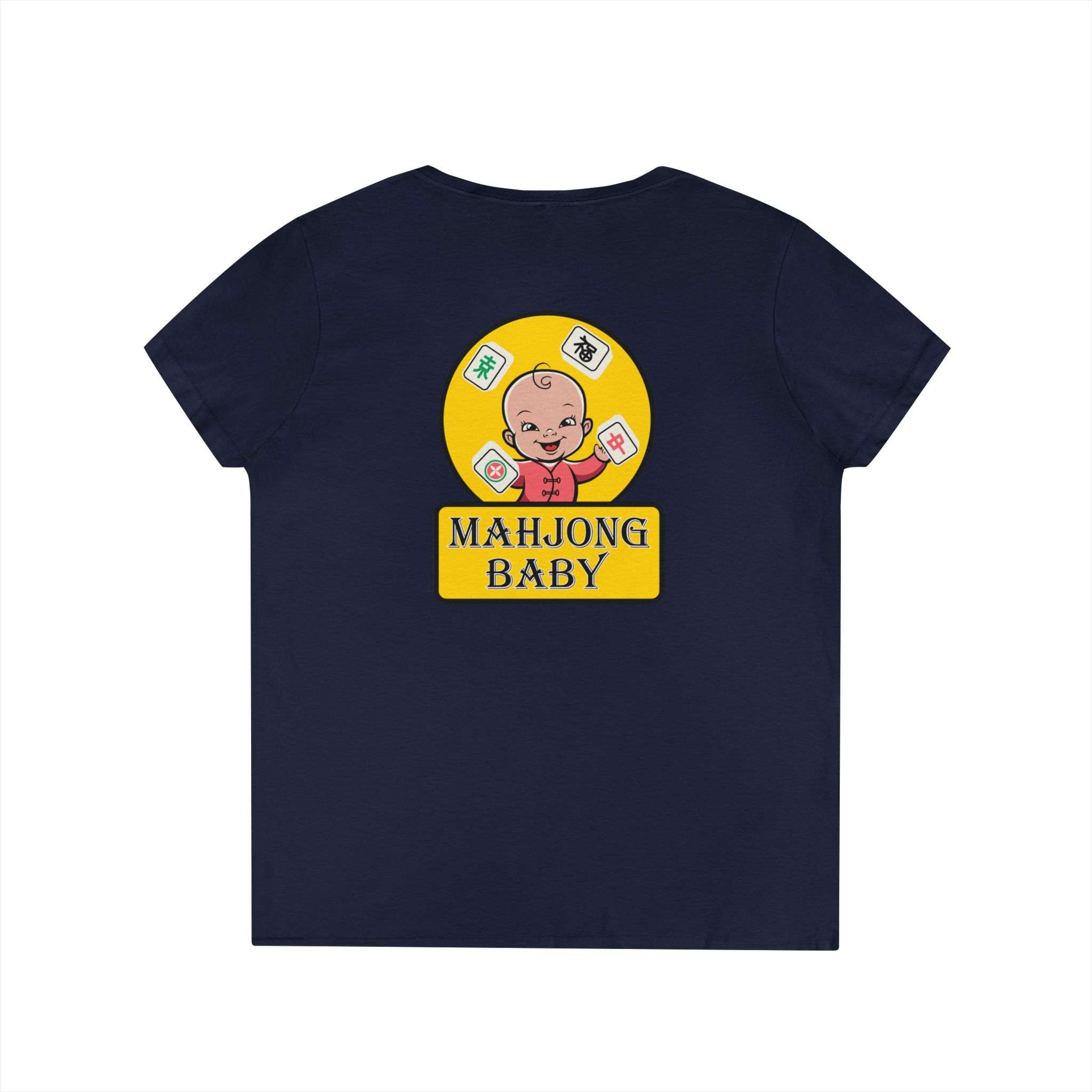 Mahjong Baby V-Neck T-Shirt | Master of the Winning Hand Tee - Image 26