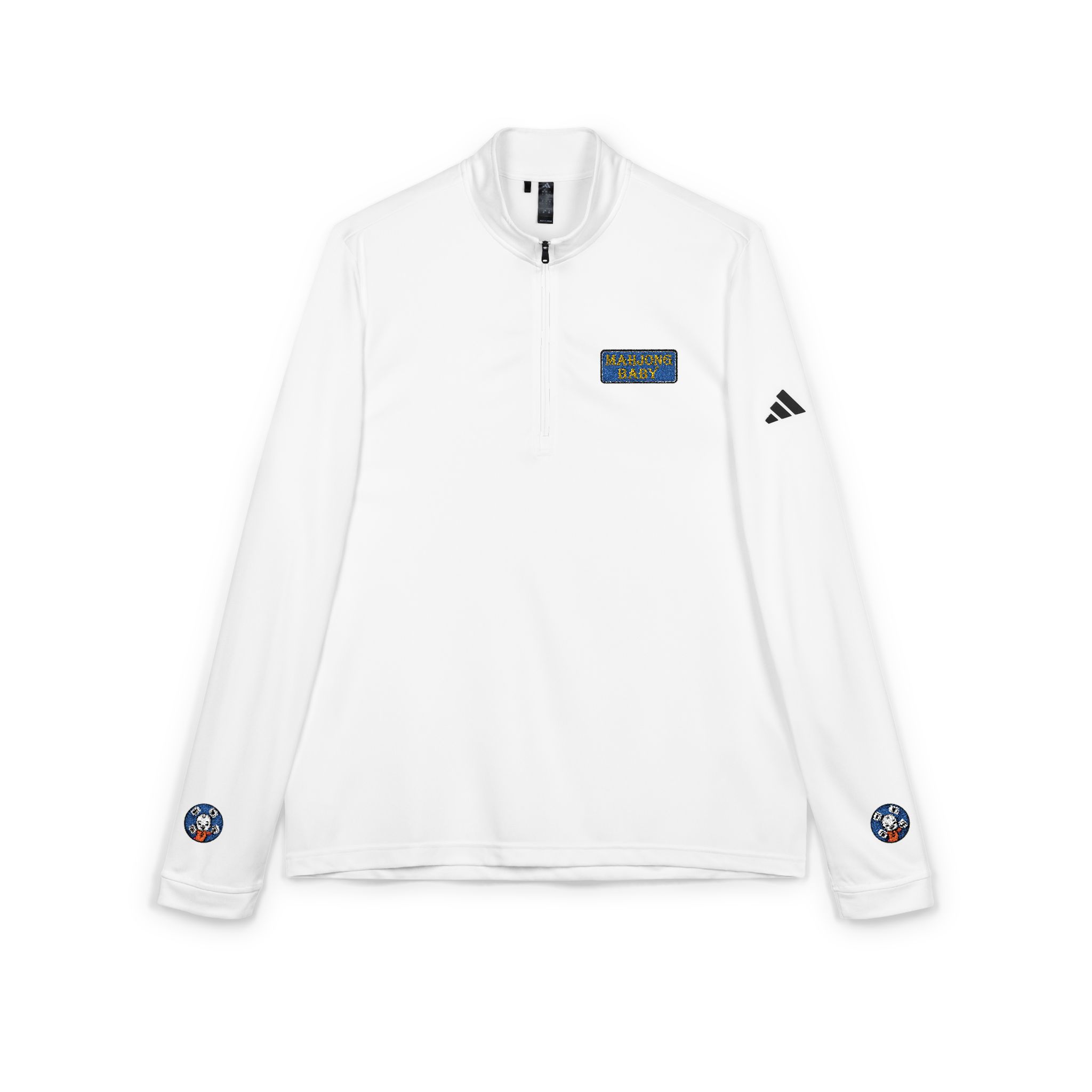 Mahjong Baby Embroidered Quarter-Zip Pullover | Retro Tiger Crest Performance Layer - Image 4