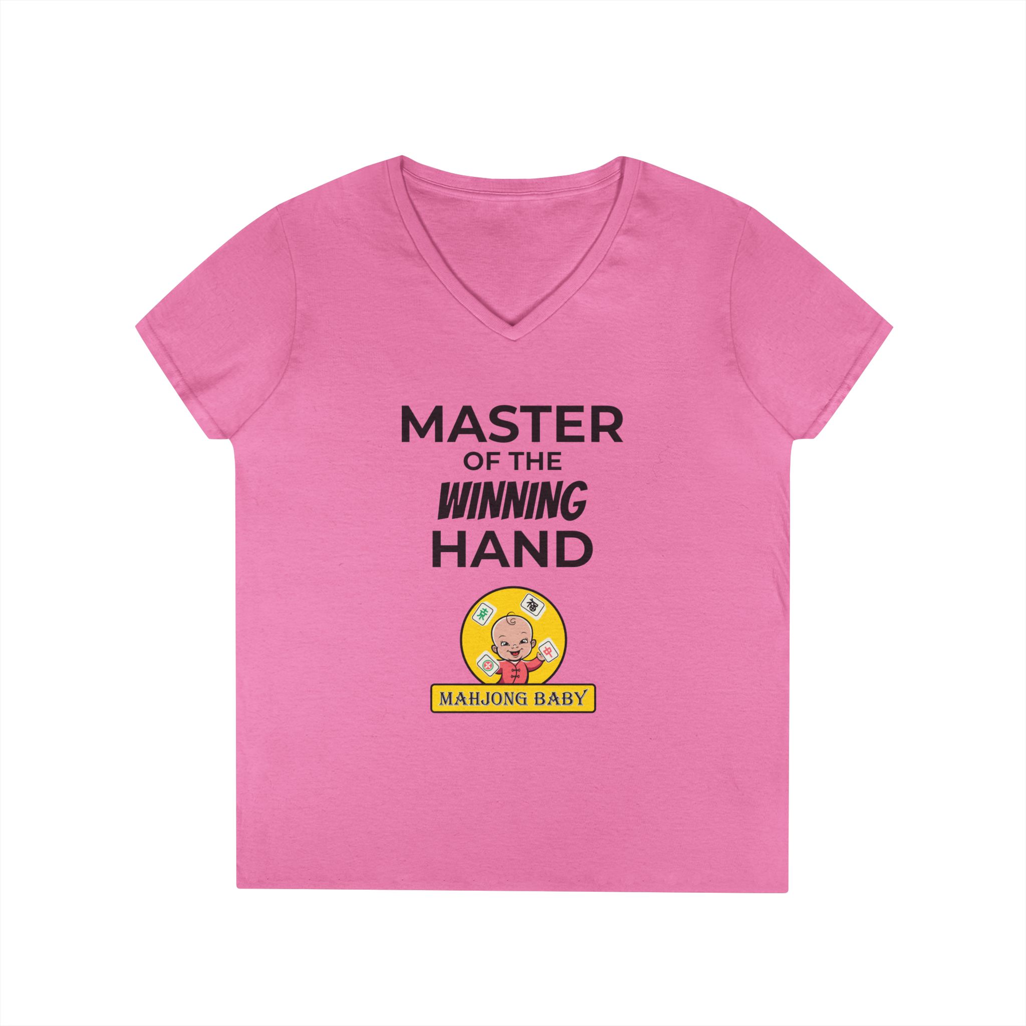 Mahjong Baby V-Neck T-Shirt | Master of the Winning Hand Tee - Image 34