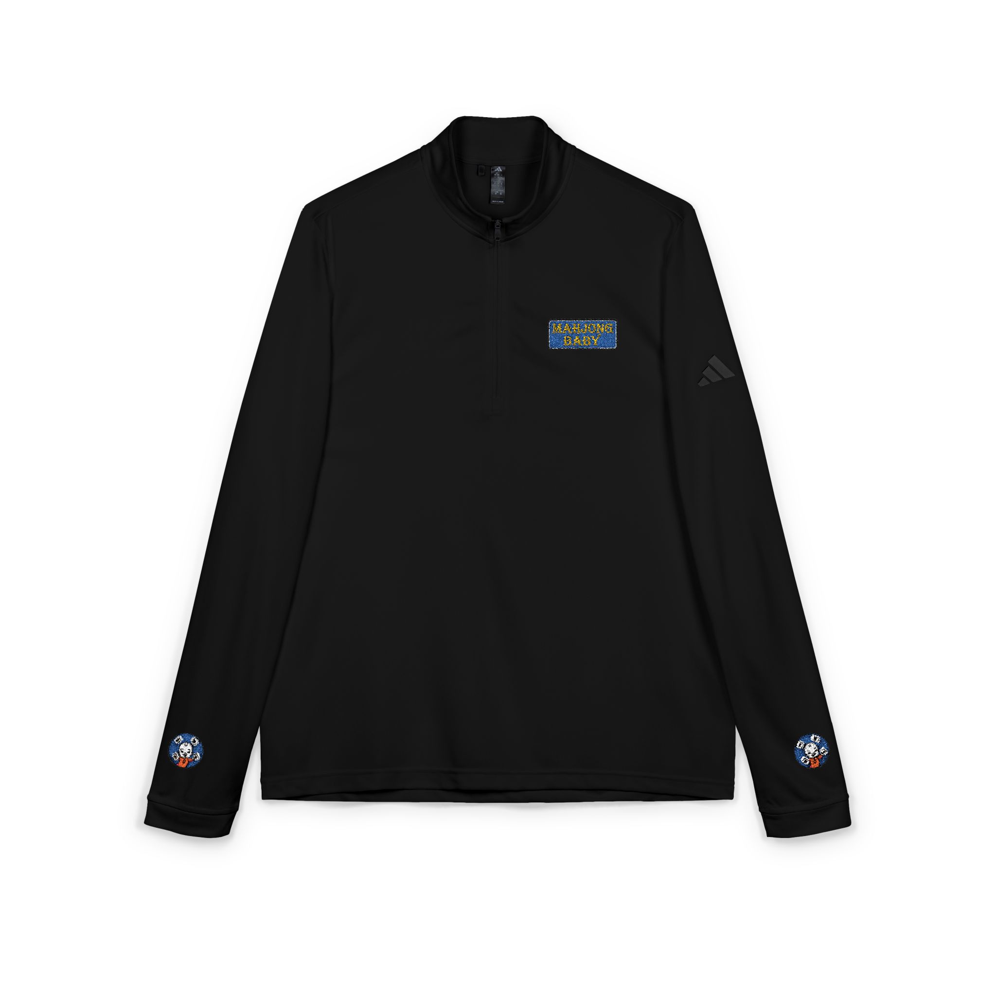 Mahjong Baby Embroidered Quarter-Zip Pullover | Retro Tiger Crest Performance Layer - Image 28