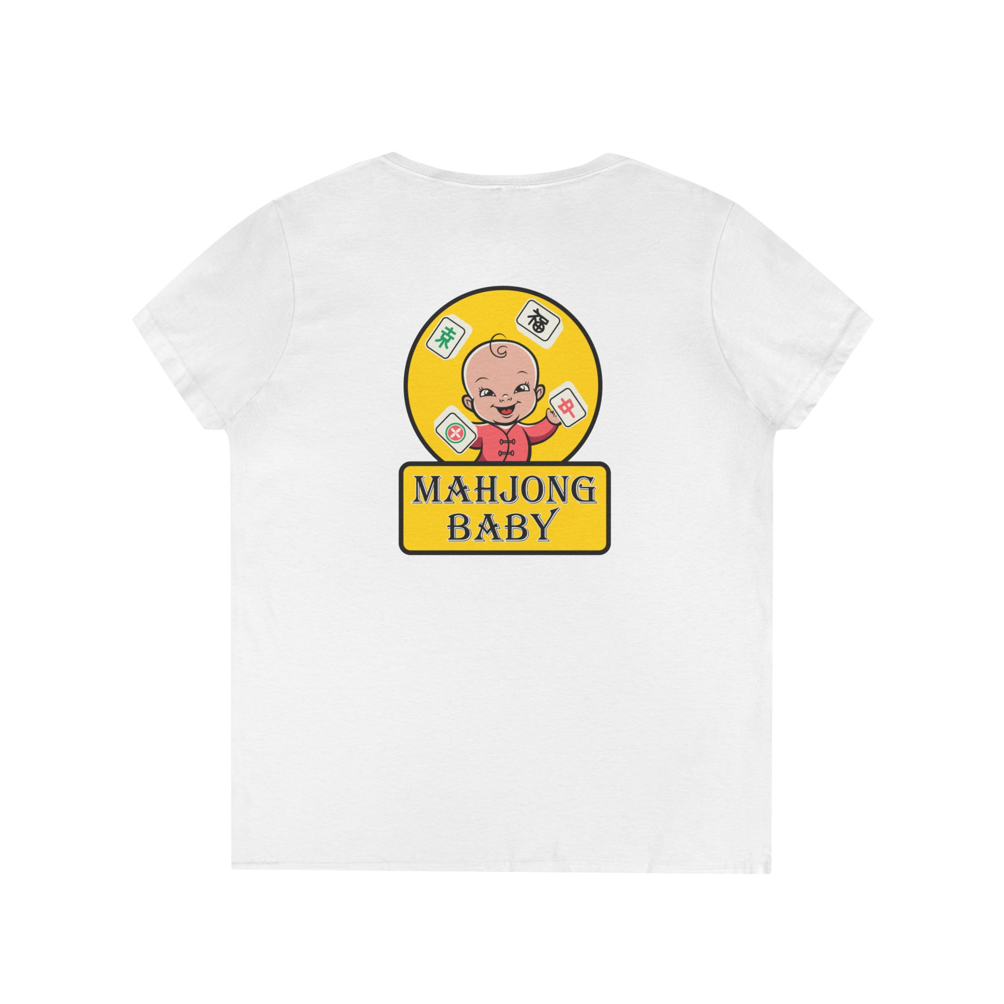 Mahjong Baby V-Neck T-Shirt | Master of the Winning Hand Tee - Image 3