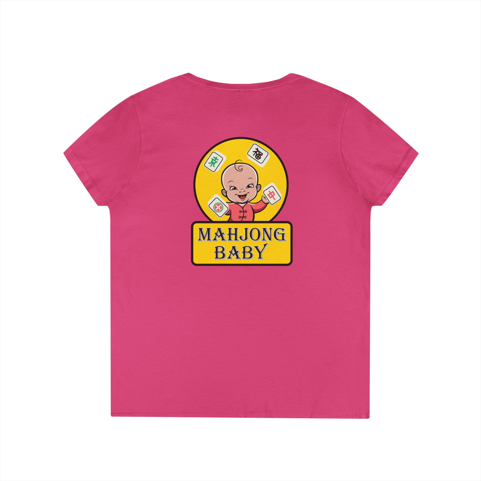 Mahjong Baby V-Neck T-Shirt | Master of the Winning Hand Tee - Image 38