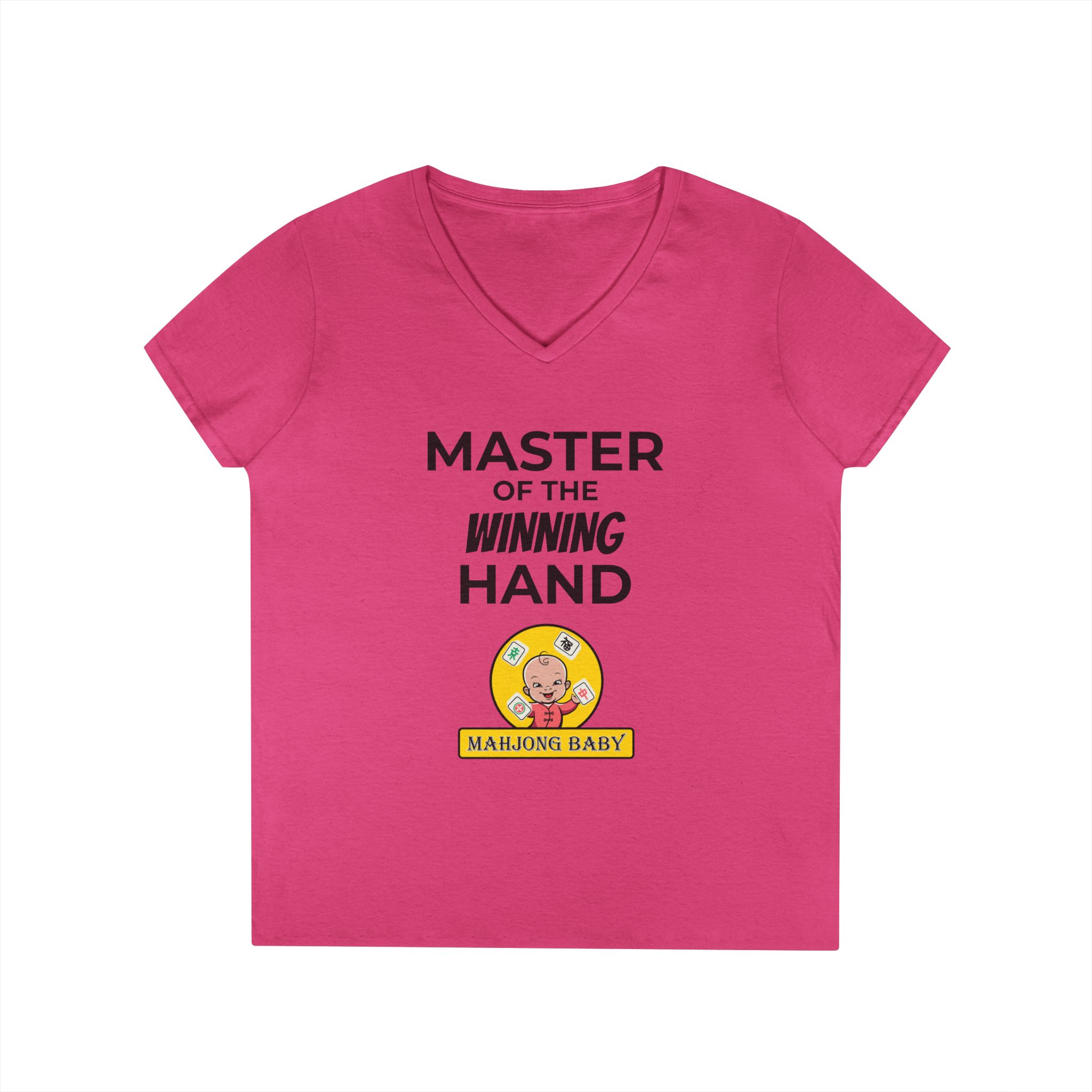 Mahjong Baby V-Neck T-Shirt | Master of the Winning Hand Tee - Image 37