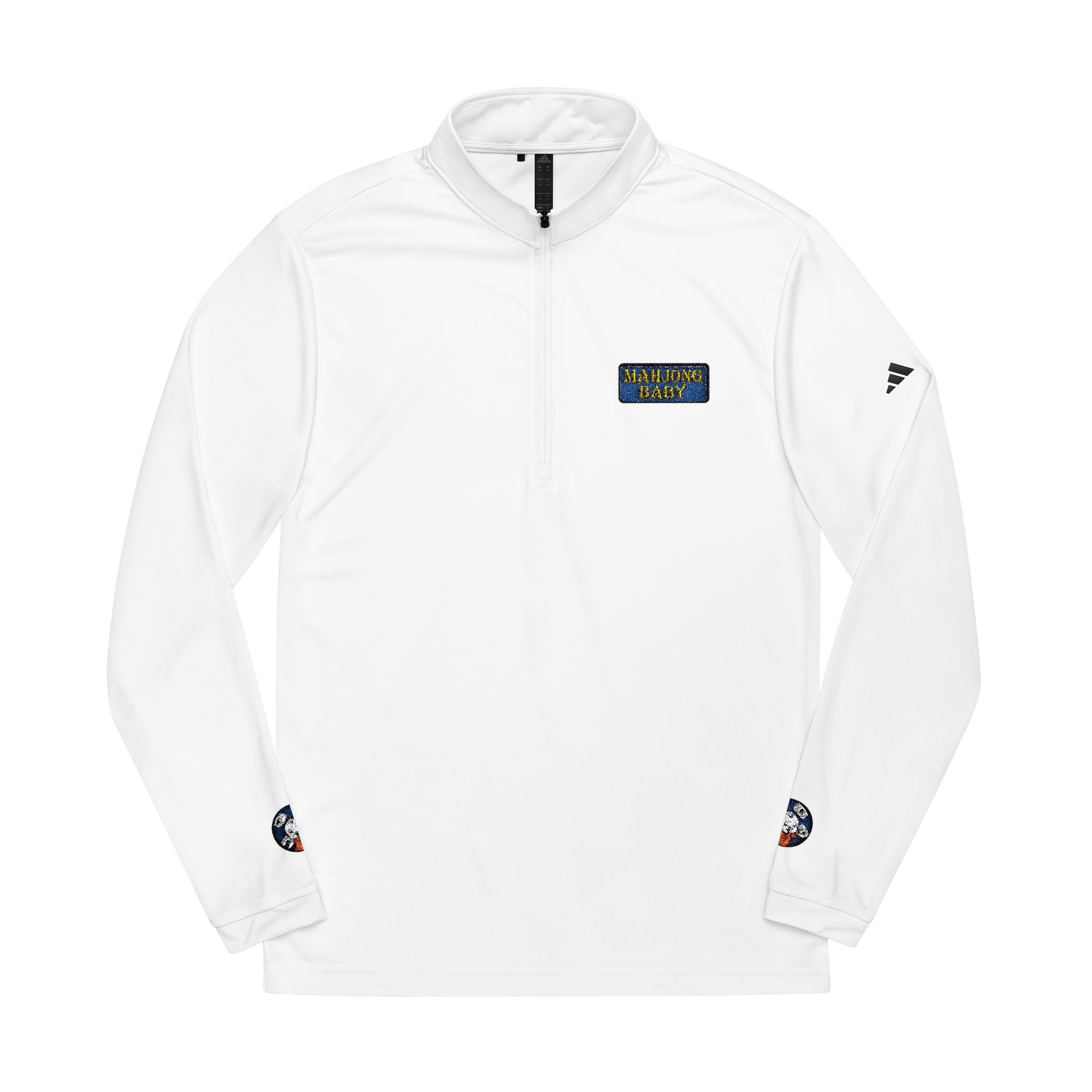 Mahjong Baby Embroidered Quarter-Zip Pullover | Retro Tiger Crest Performance Layer - Image 2