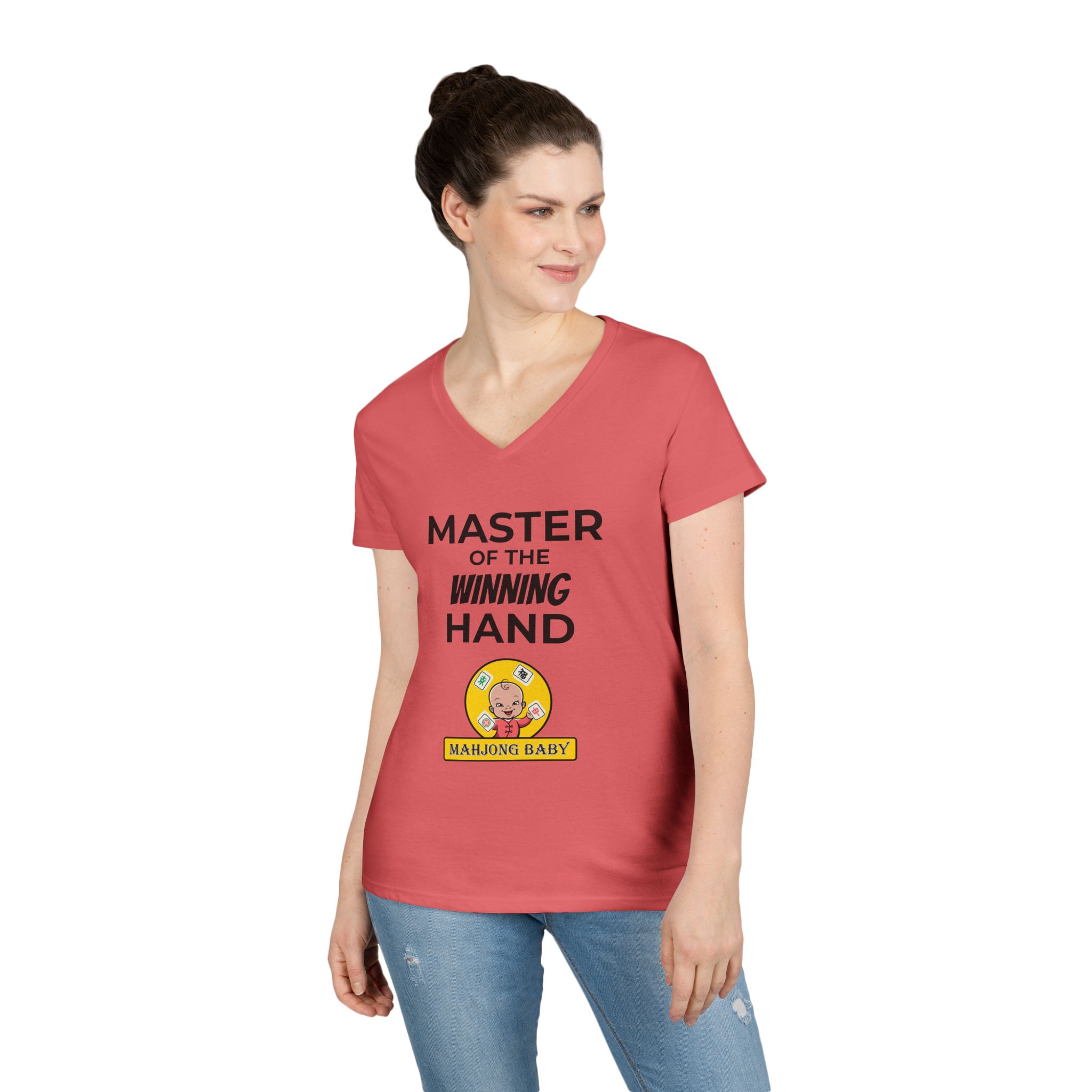Mahjong Baby V-Neck T-Shirt | Master of the Winning Hand Tee - Image 6