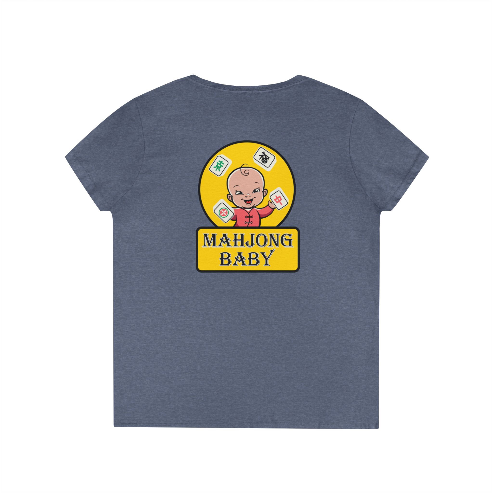 Mahjong Baby V-Neck T-Shirt | Master of the Winning Hand Tee - Image 29
