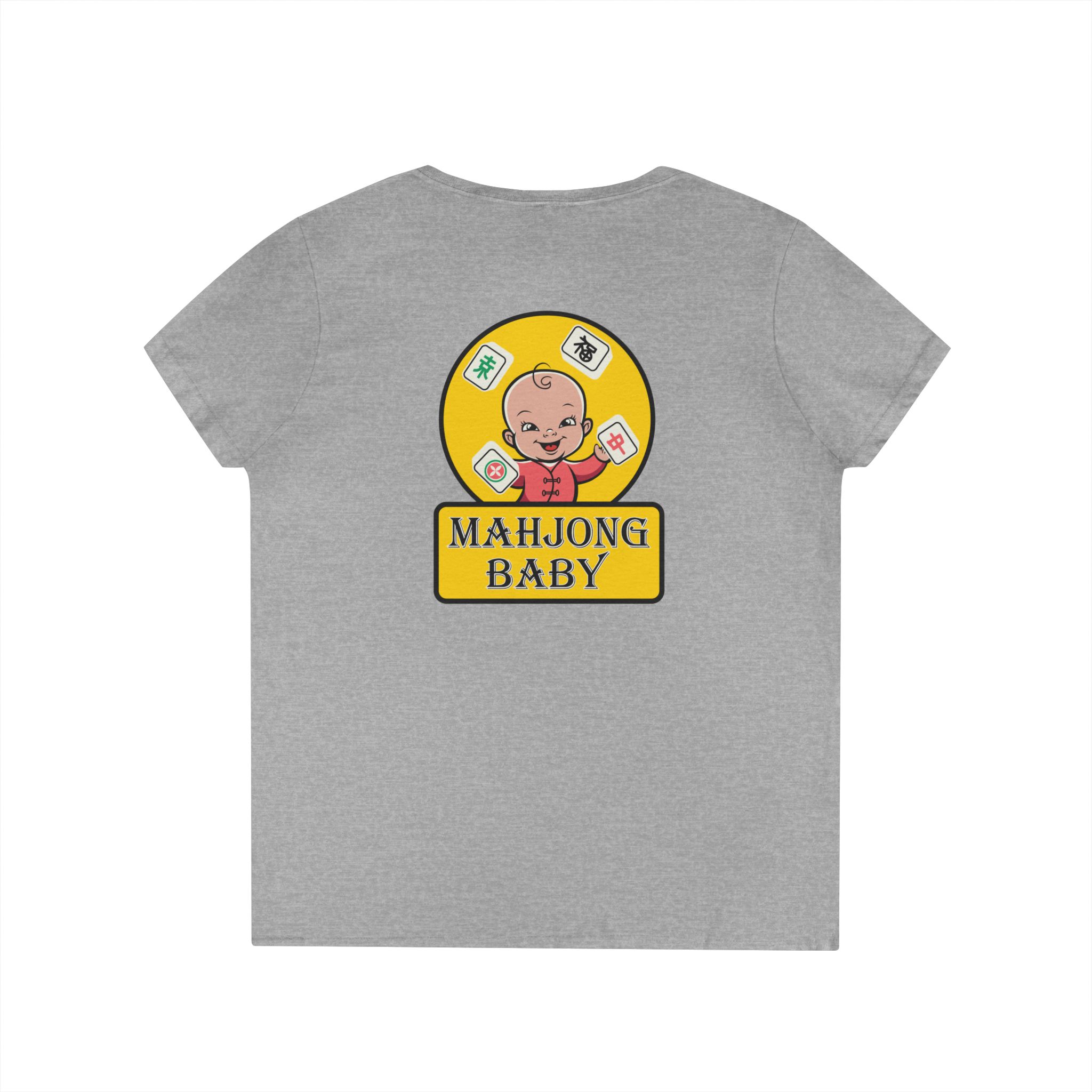 Mahjong Baby V-Neck T-Shirt | Master of the Winning Hand Tee - Image 11