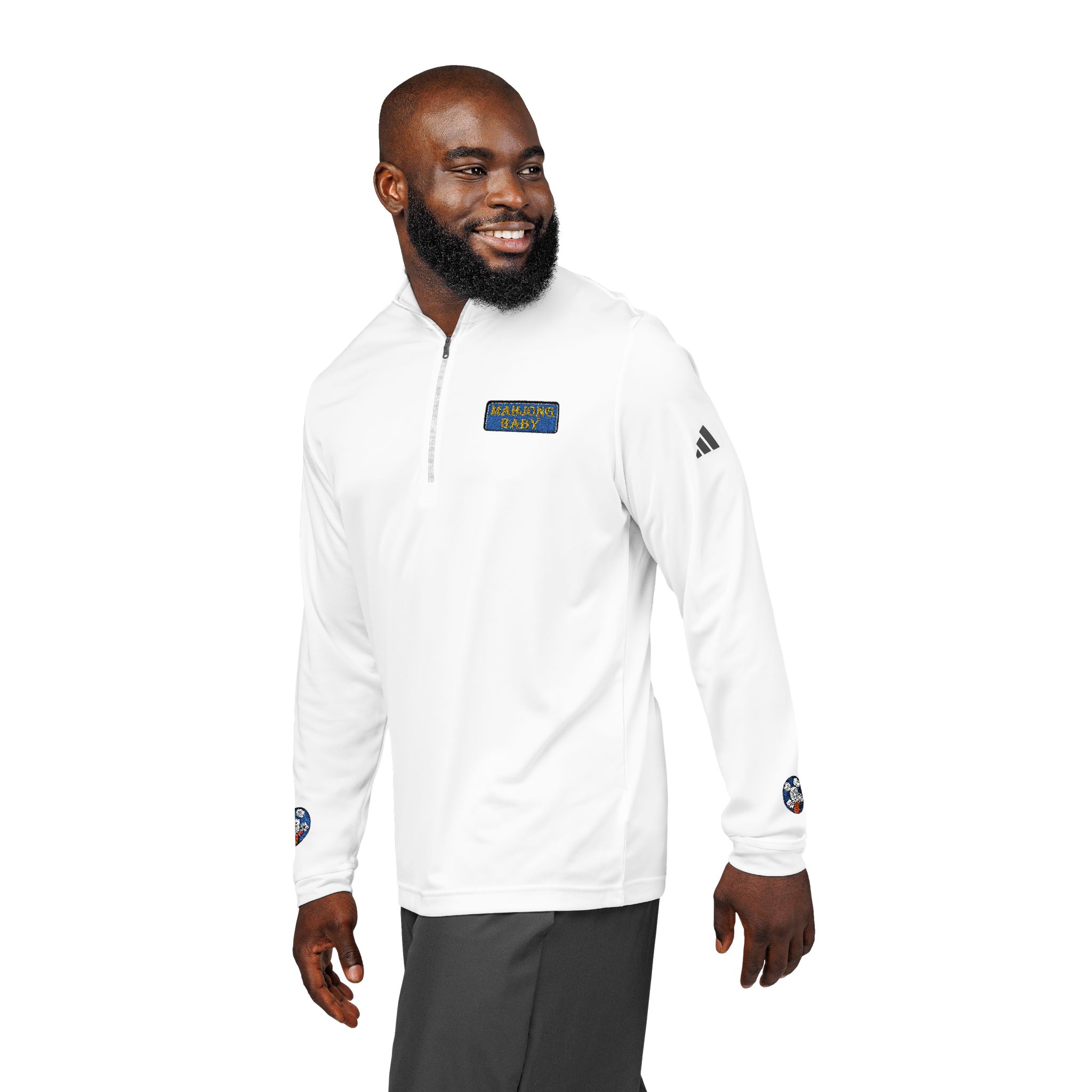 Mahjong Baby Embroidered Quarter-Zip Pullover | Retro Tiger Crest Performance Layer - Image 7
