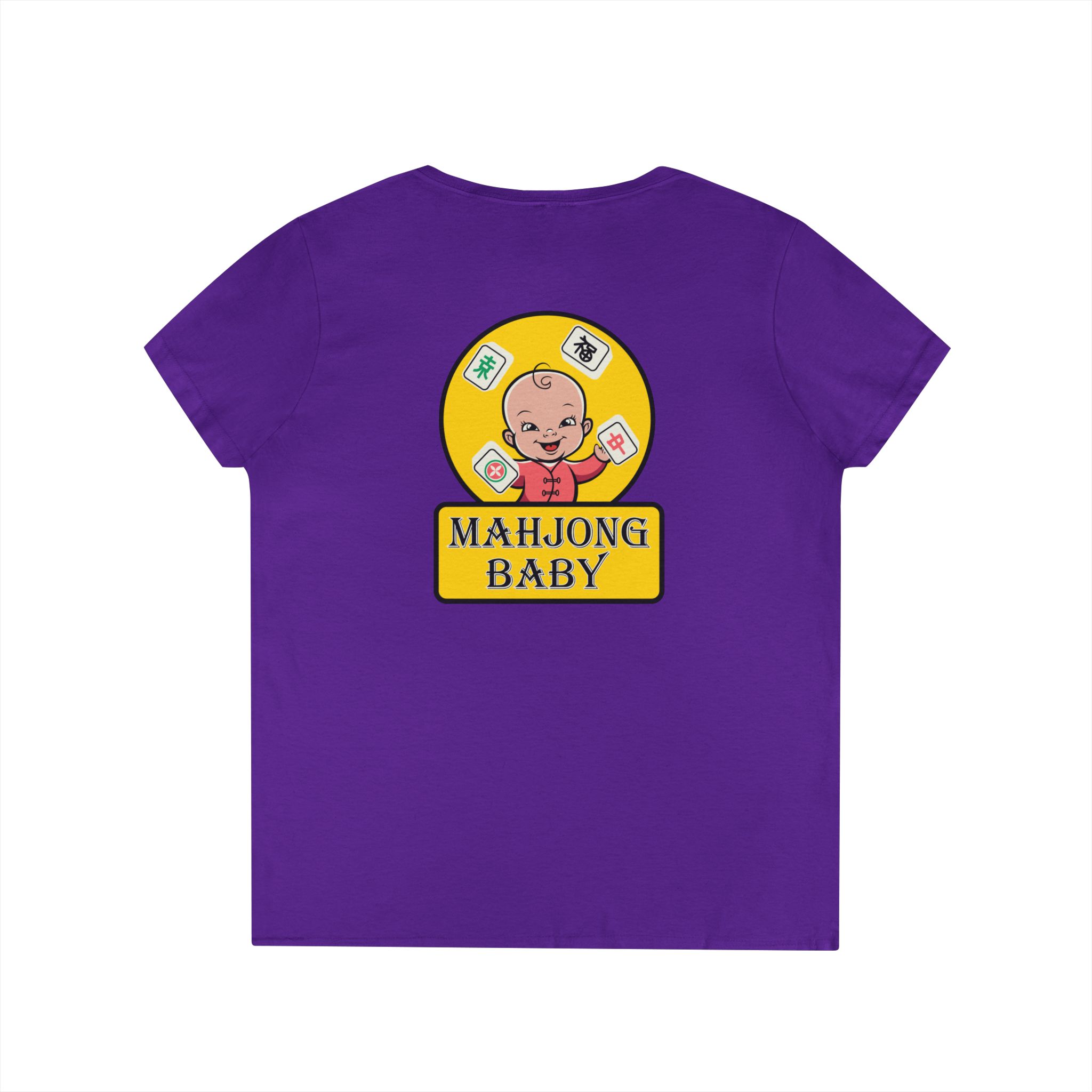 Mahjong Baby V-Neck T-Shirt | Master of the Winning Hand Tee - Image 32