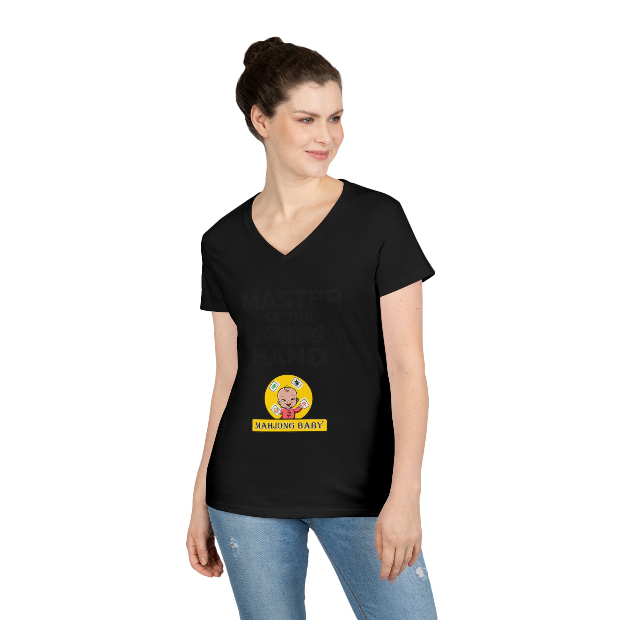 Mahjong Baby V-Neck T-Shirt | Master of the Winning Hand Tee - Image 9