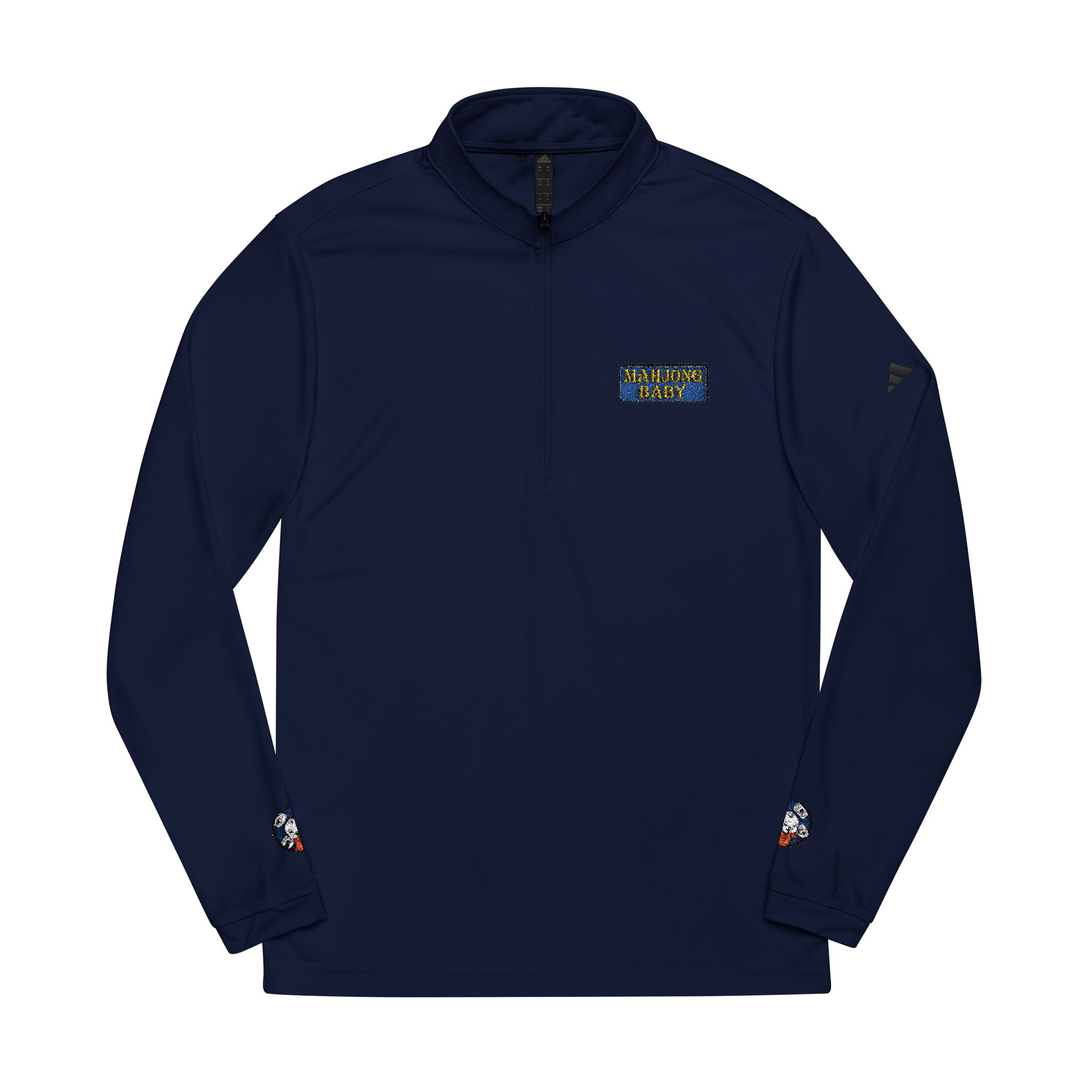Mahjong Baby Embroidered Quarter-Zip Pullover | Retro Tiger Crest Performance Layer - Image 18