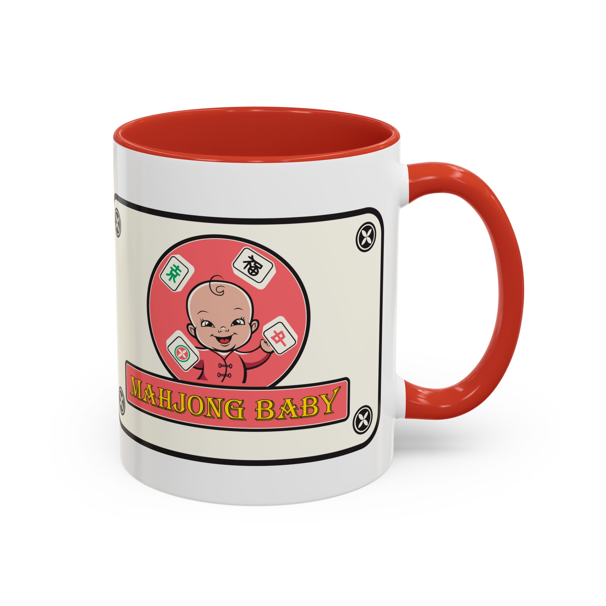 Mahjong Baby Accent Coffee Mug | Retro Ceramic Cup (11oz & 15oz) - Image 14