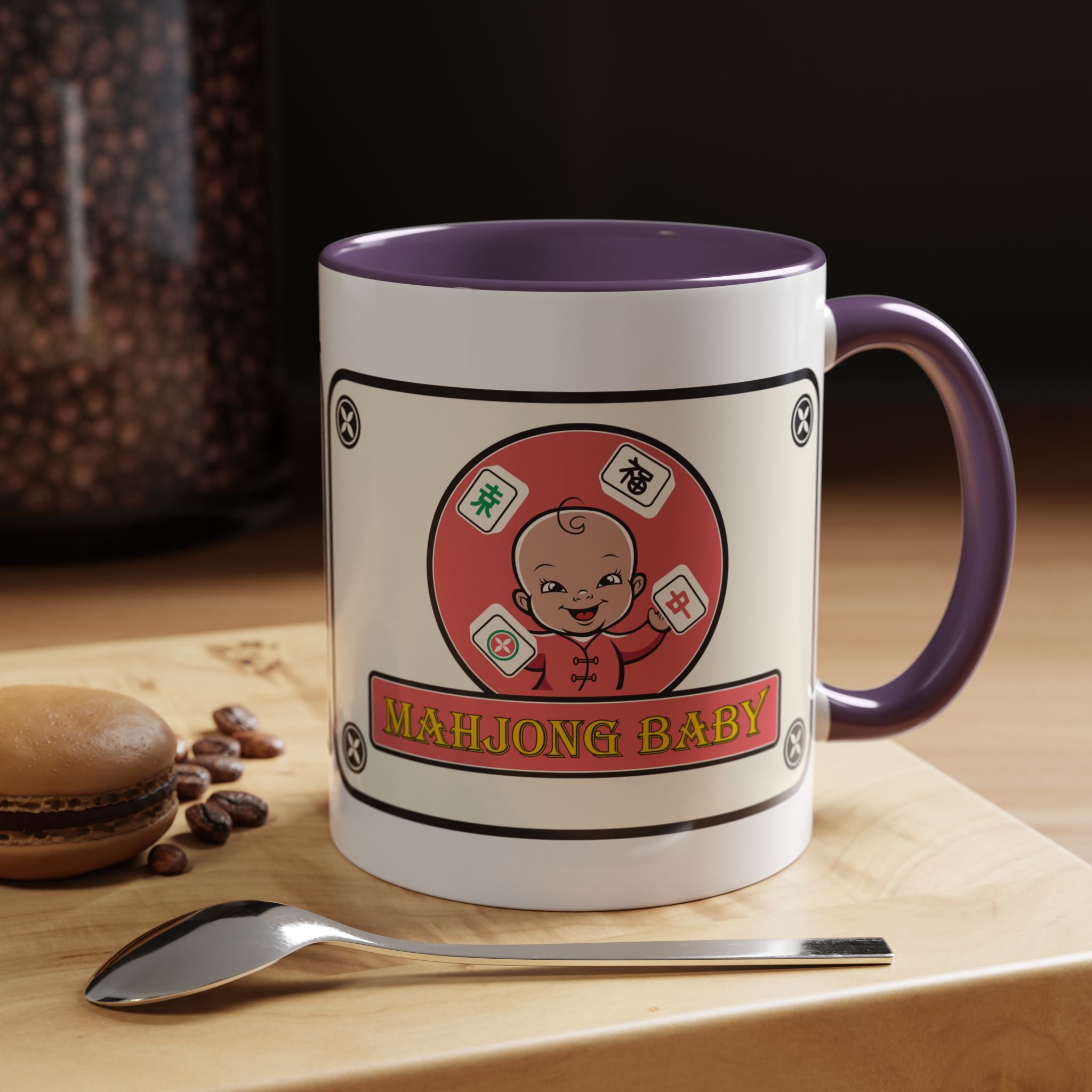 Mahjong Baby Accent Coffee Mug | Retro Ceramic Cup (11oz & 15oz) - Image 71