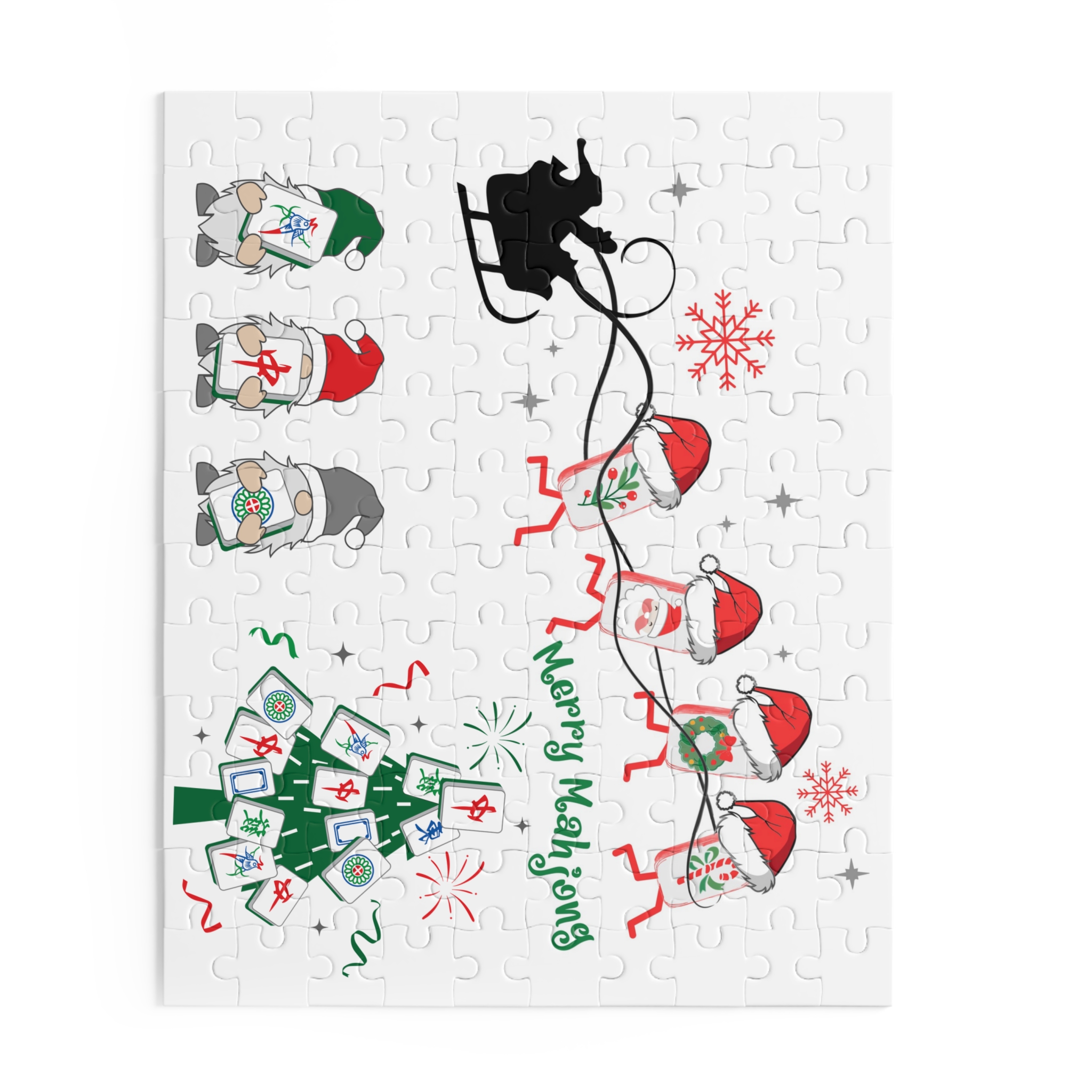 Merry Mahjong Christmas Puzzle | Holiday Mahjong Jigsaw (120, 252, 500 Pieces) - Image 6