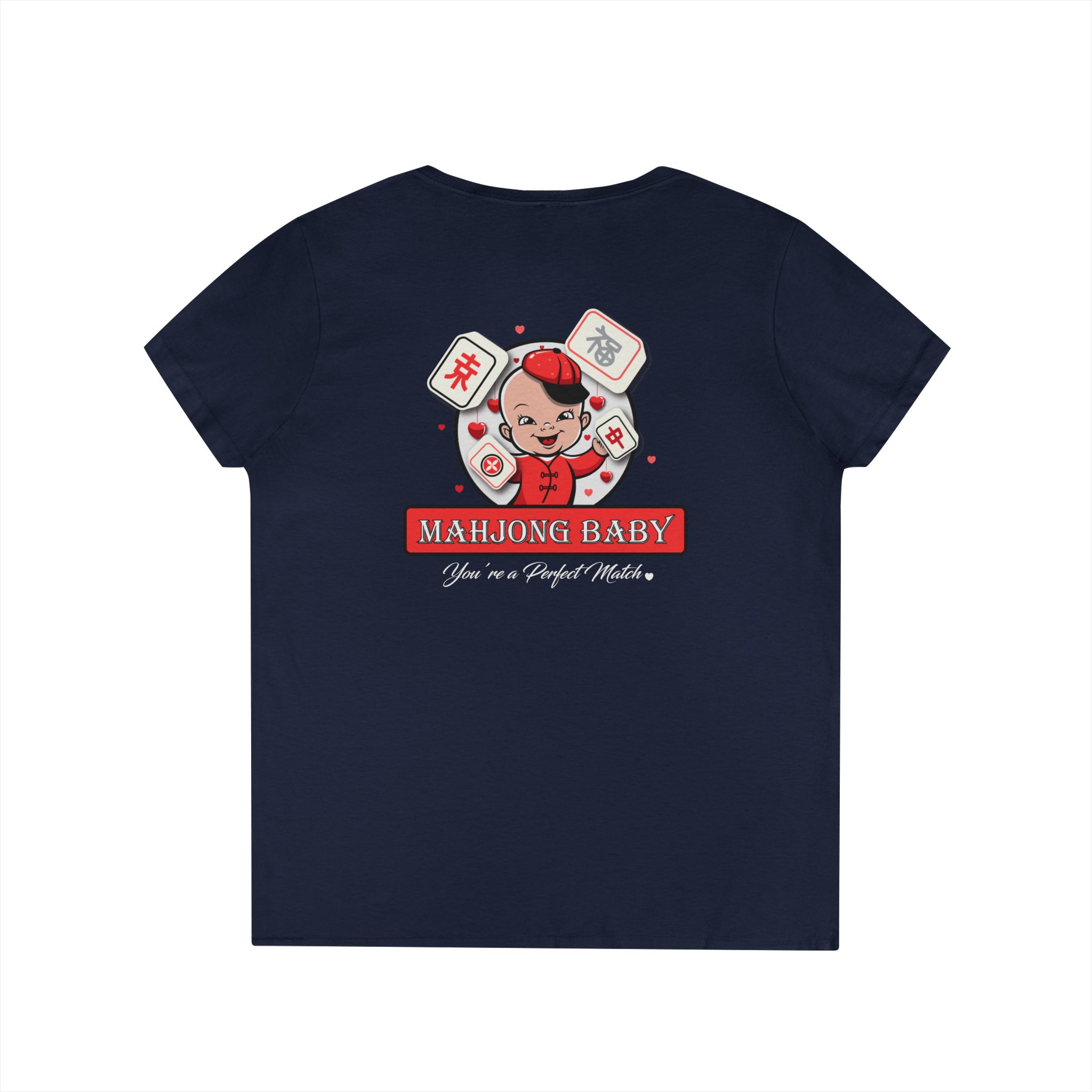 Thrown With Love Classic Mahjong Women’s V-Neck T-Shirt - Image 26