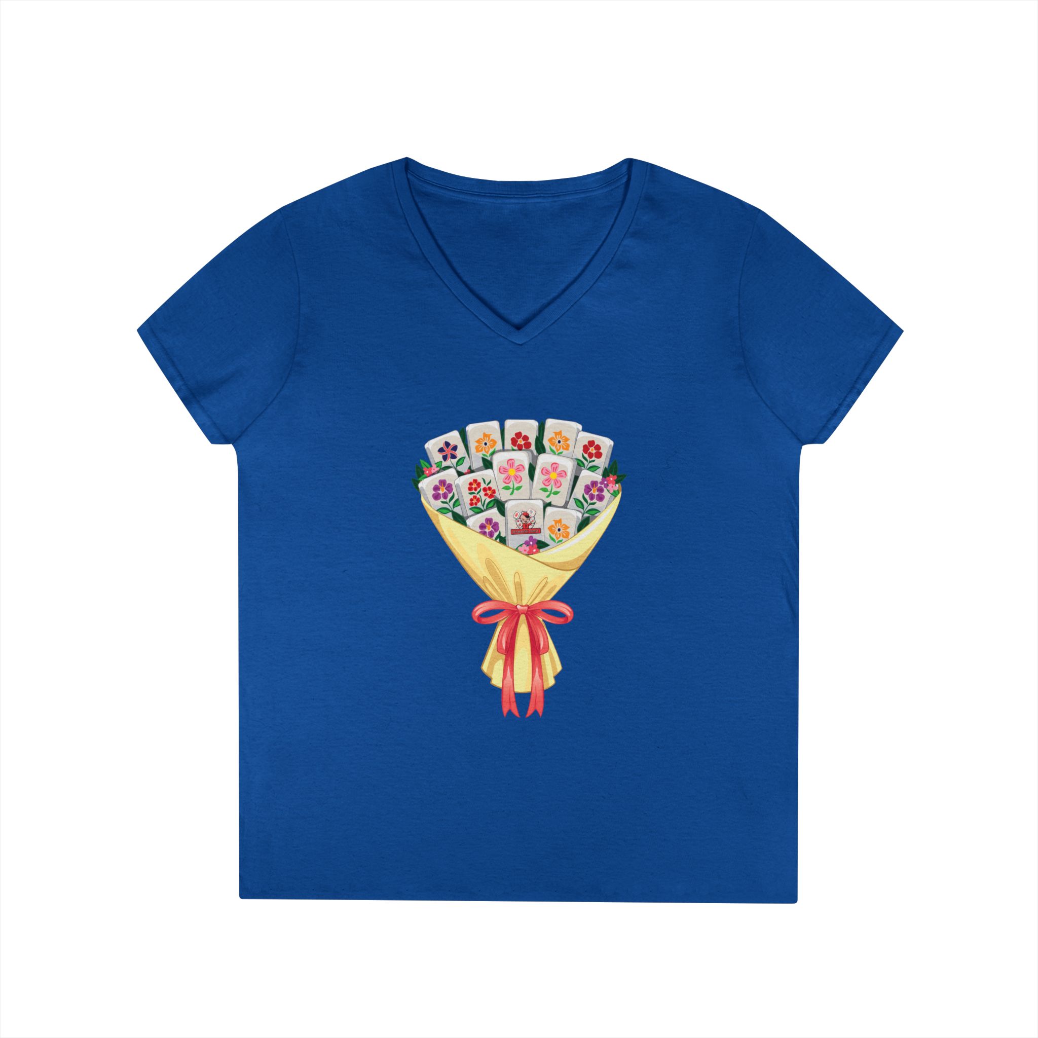 Thrown With Love Classic Mahjong Women’s V-Neck T-Shirt - Image 22