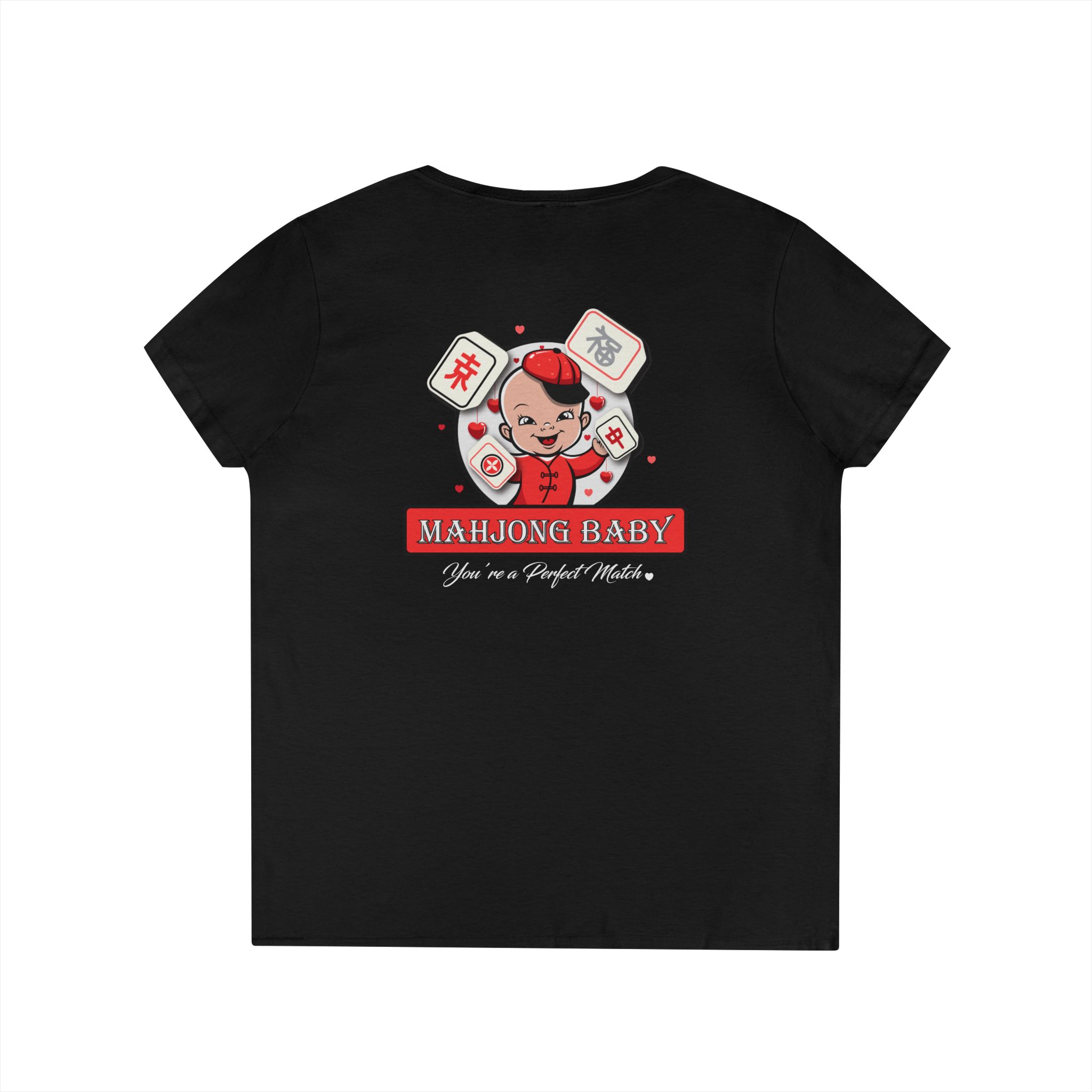 Thrown With Love Classic Mahjong Women’s V-Neck T-Shirt - Image 8