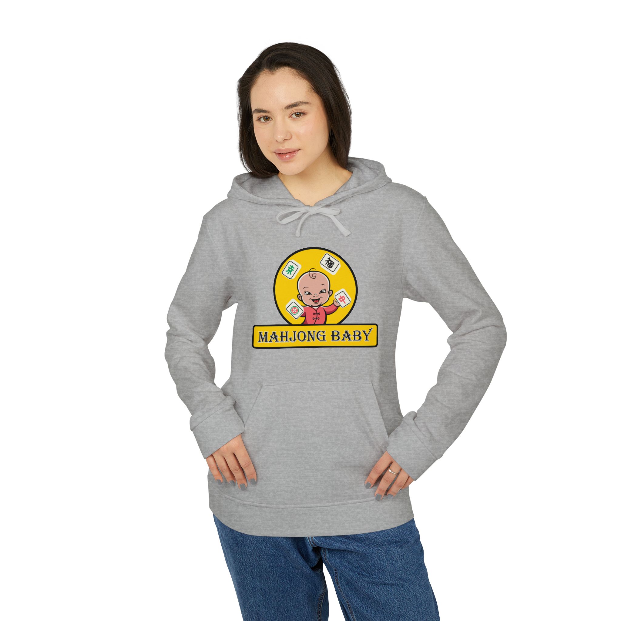 Mahjong Baby Hoodie | Cute Mahjong Graphic Pullover in Yellow - Image 10