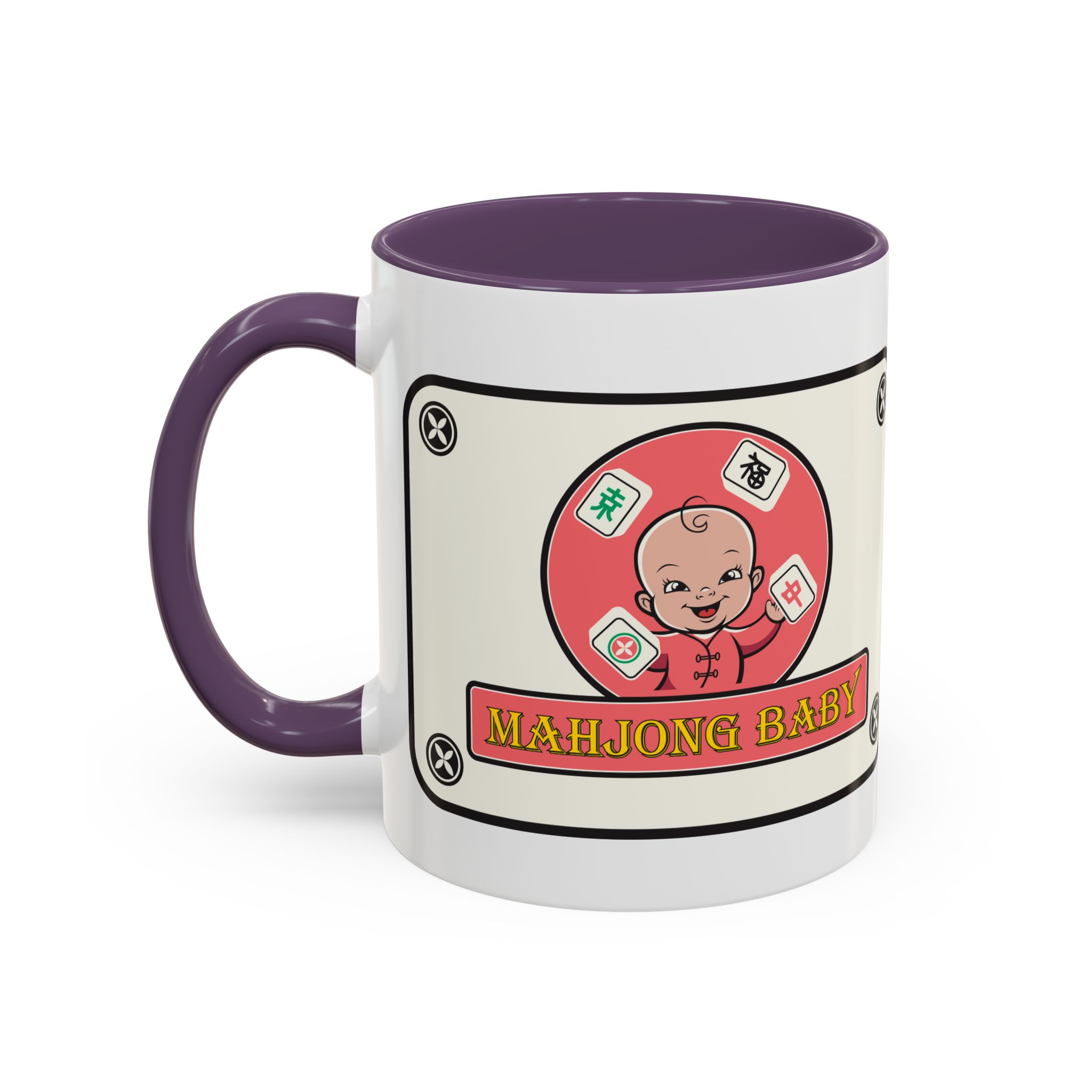 Mahjong Baby Accent Coffee Mug | Retro Ceramic Cup (11oz & 15oz) - Image 69