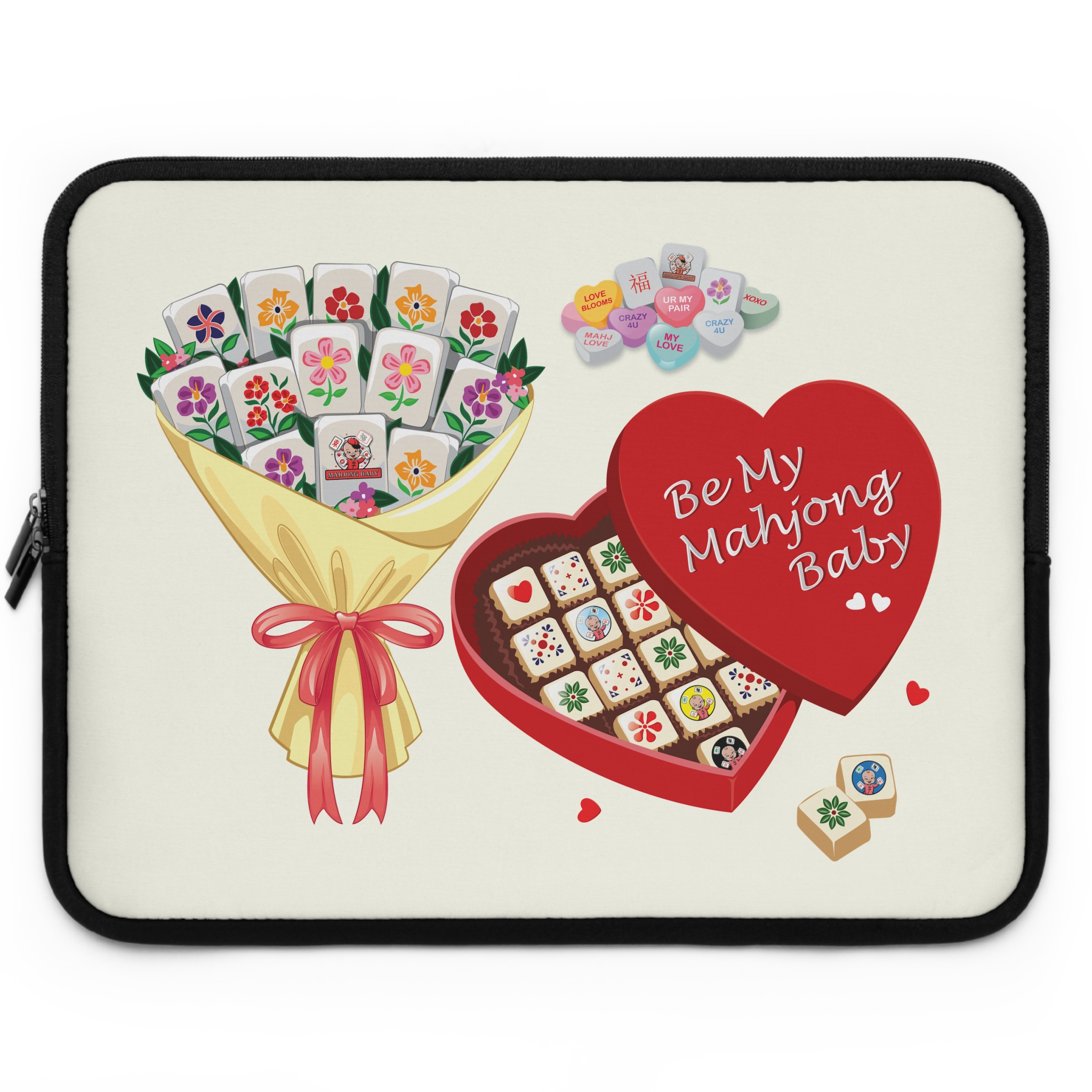 💕 “Be My Mahjong Baby” Laptop Sleeve — Playful Mahjong Valentine Tech Case - Image 17