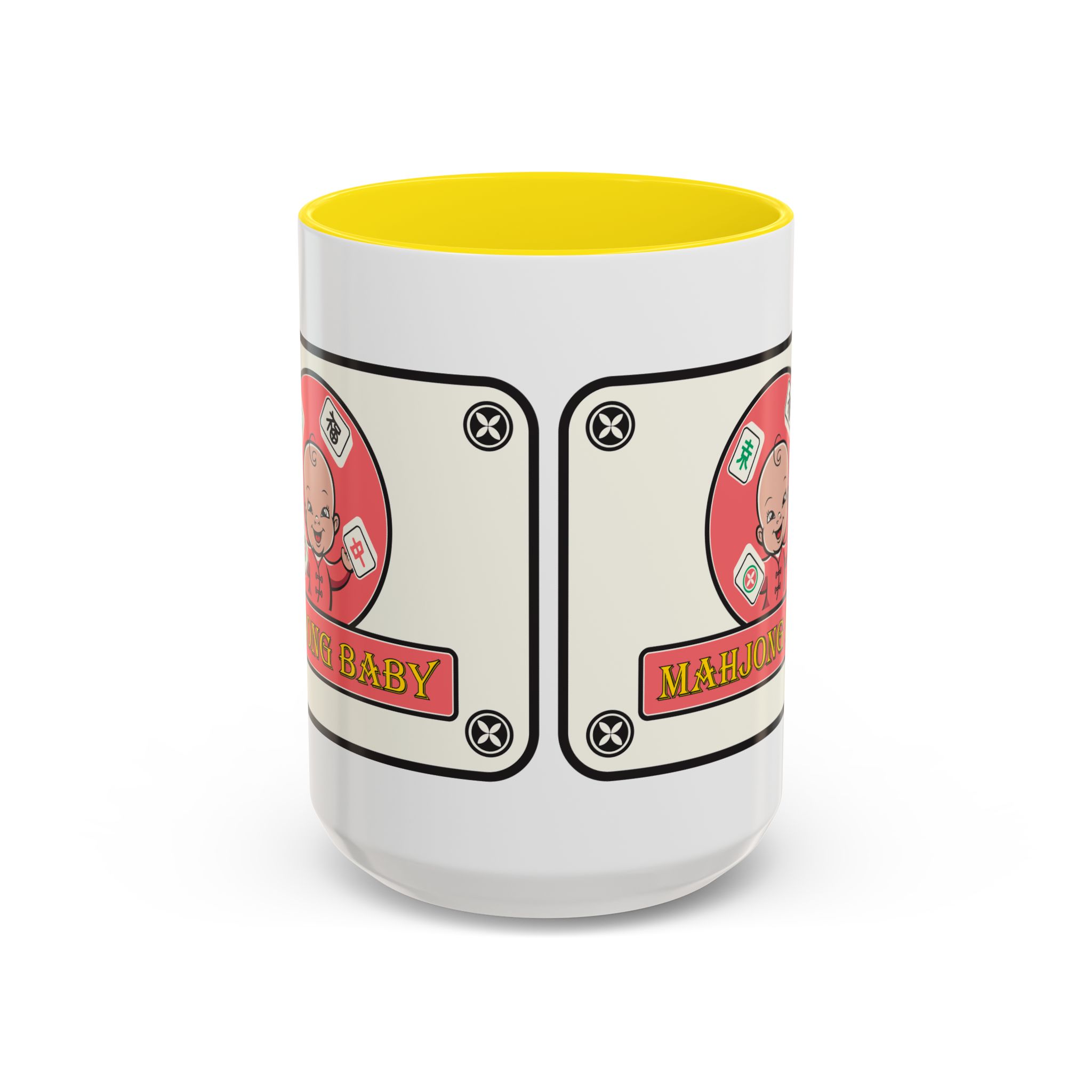 Mahjong Baby Accent Coffee Mug | Retro Ceramic Cup (11oz & 15oz) - Image 91