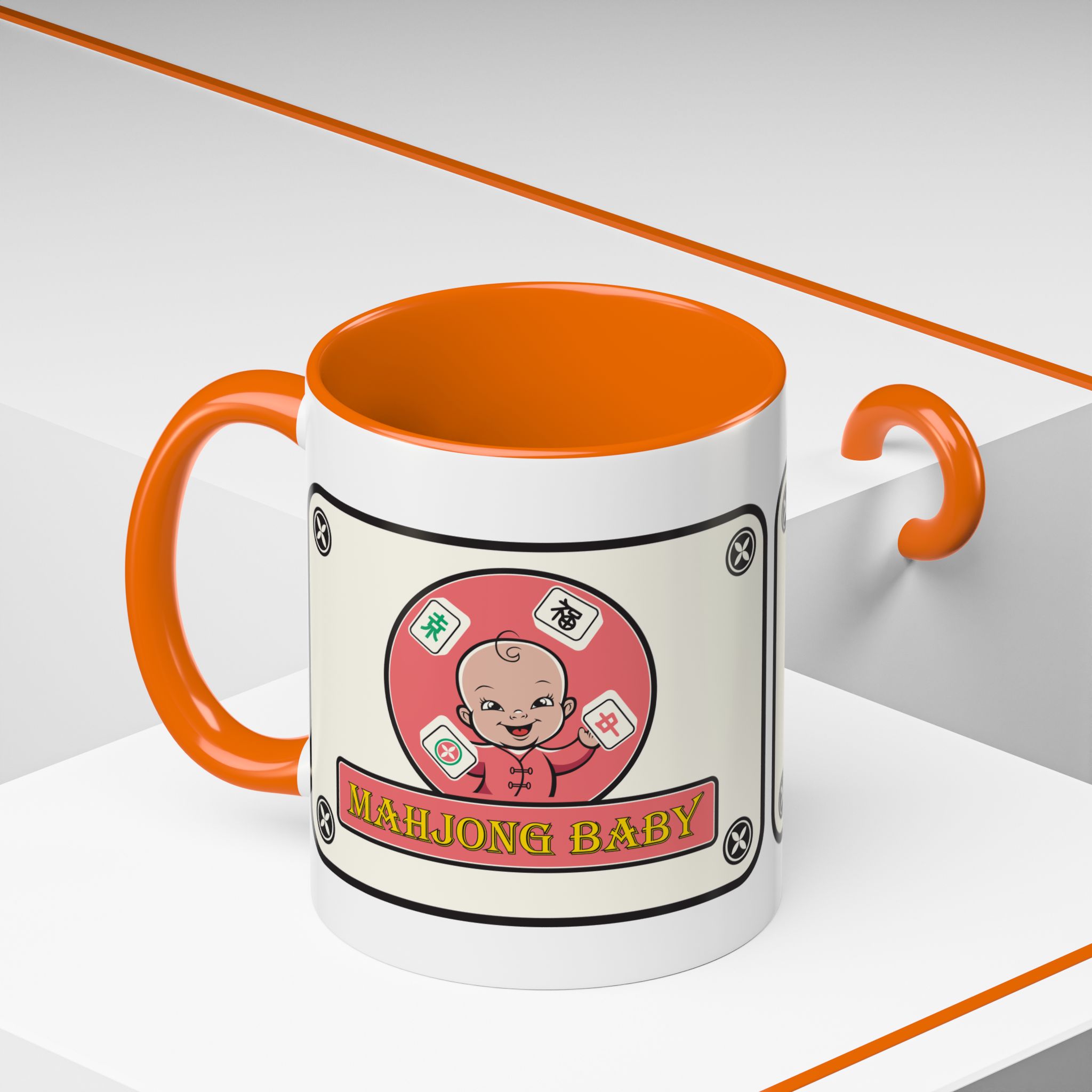 Mahjong Baby Accent Coffee Mug | Retro Ceramic Cup (11oz & 15oz) - Image 66