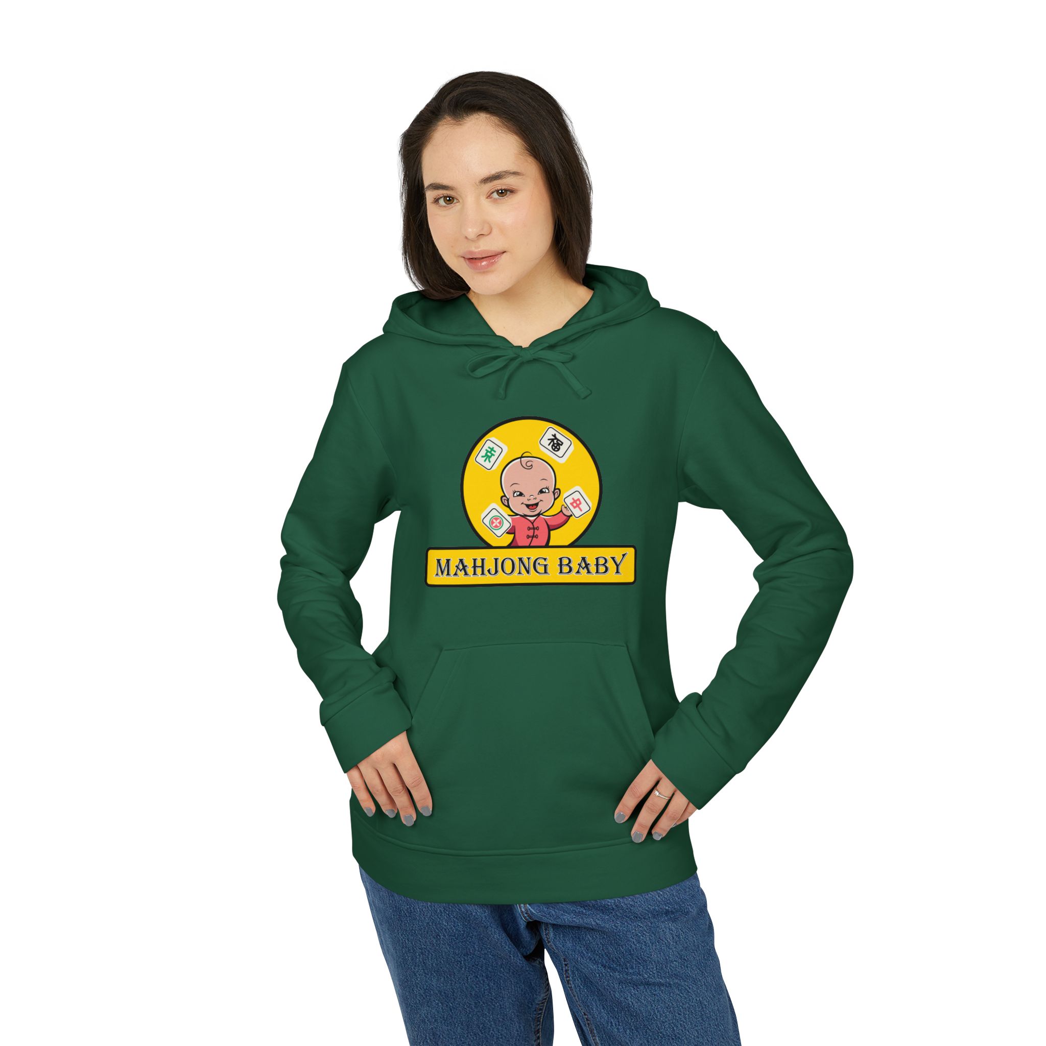 Mahjong Baby Hoodie | Cute Mahjong Graphic Pullover in Yellow - Image 17