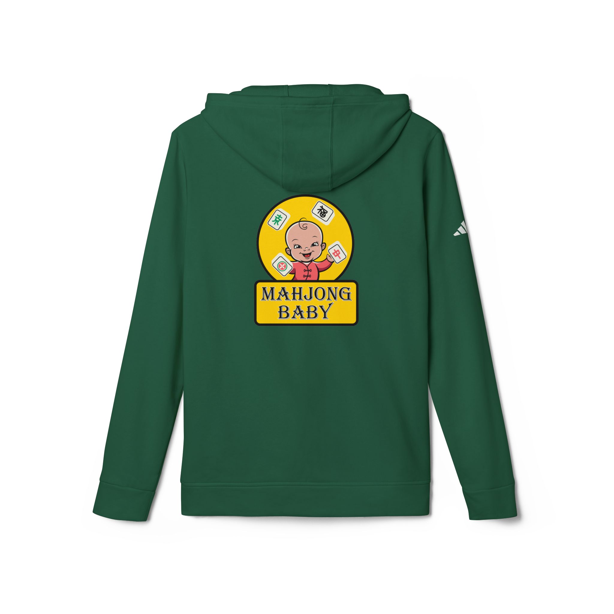 Mahjong Baby Hoodie | Cute Mahjong Graphic Pullover in Yellow - Image 16
