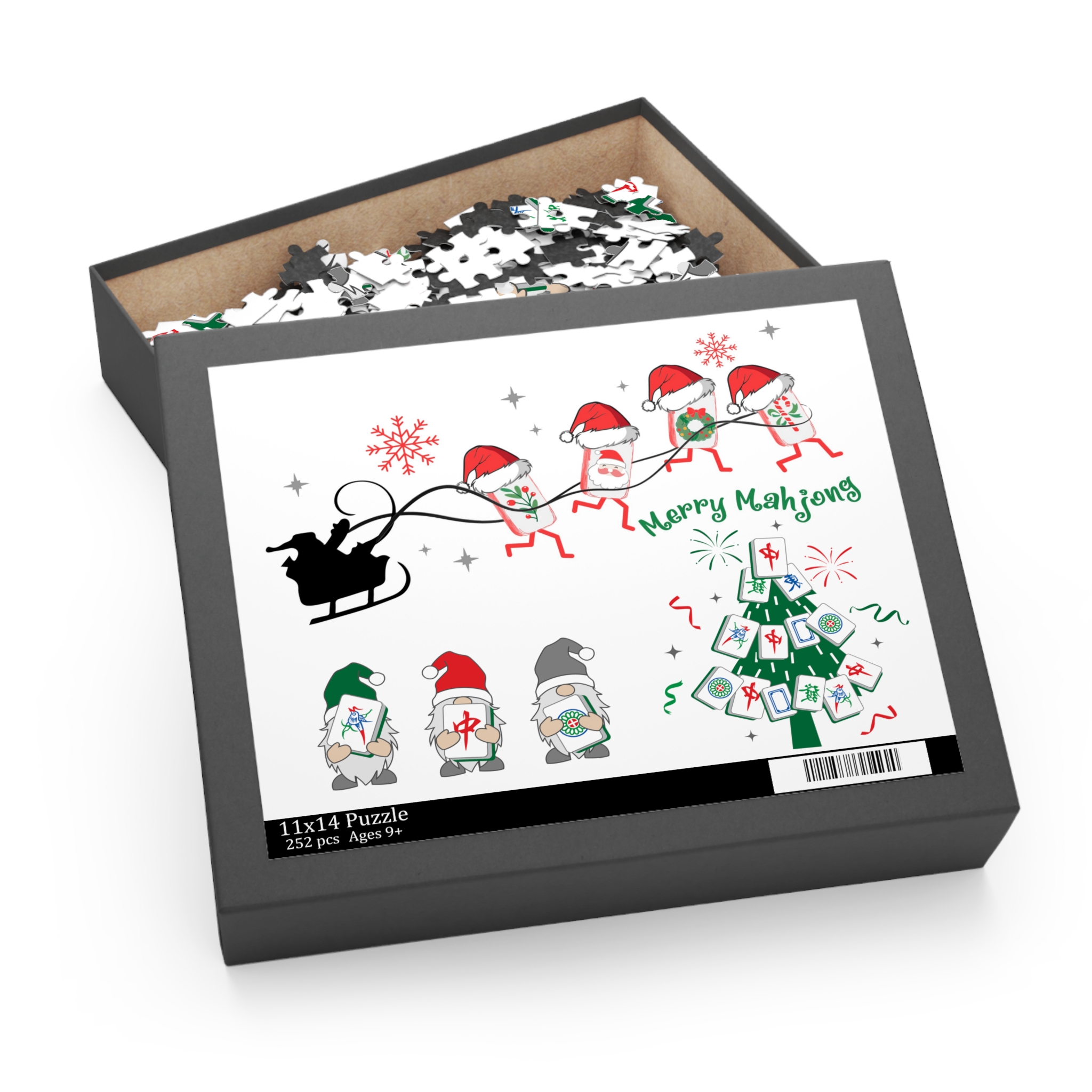 Merry Mahjong Christmas Puzzle | Holiday Mahjong Jigsaw (120, 252, 500 Pieces) - Image 3