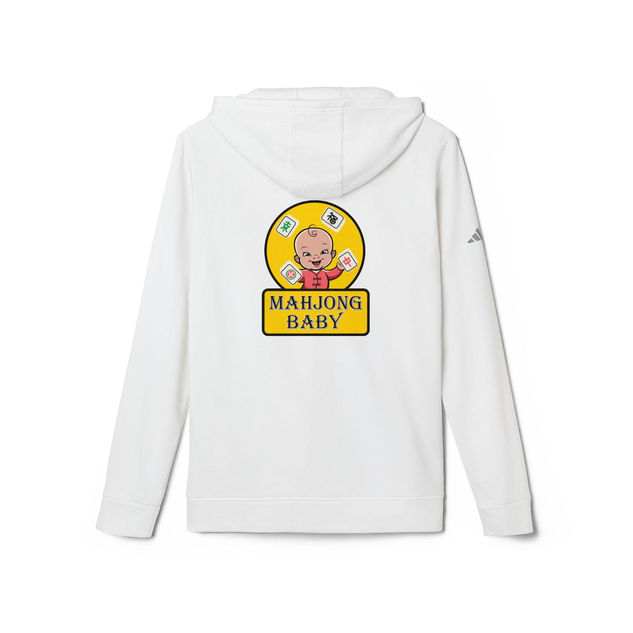 Mahjong Baby Hoodie | Cute Mahjong Graphic Pullover in Yellow - Image 3