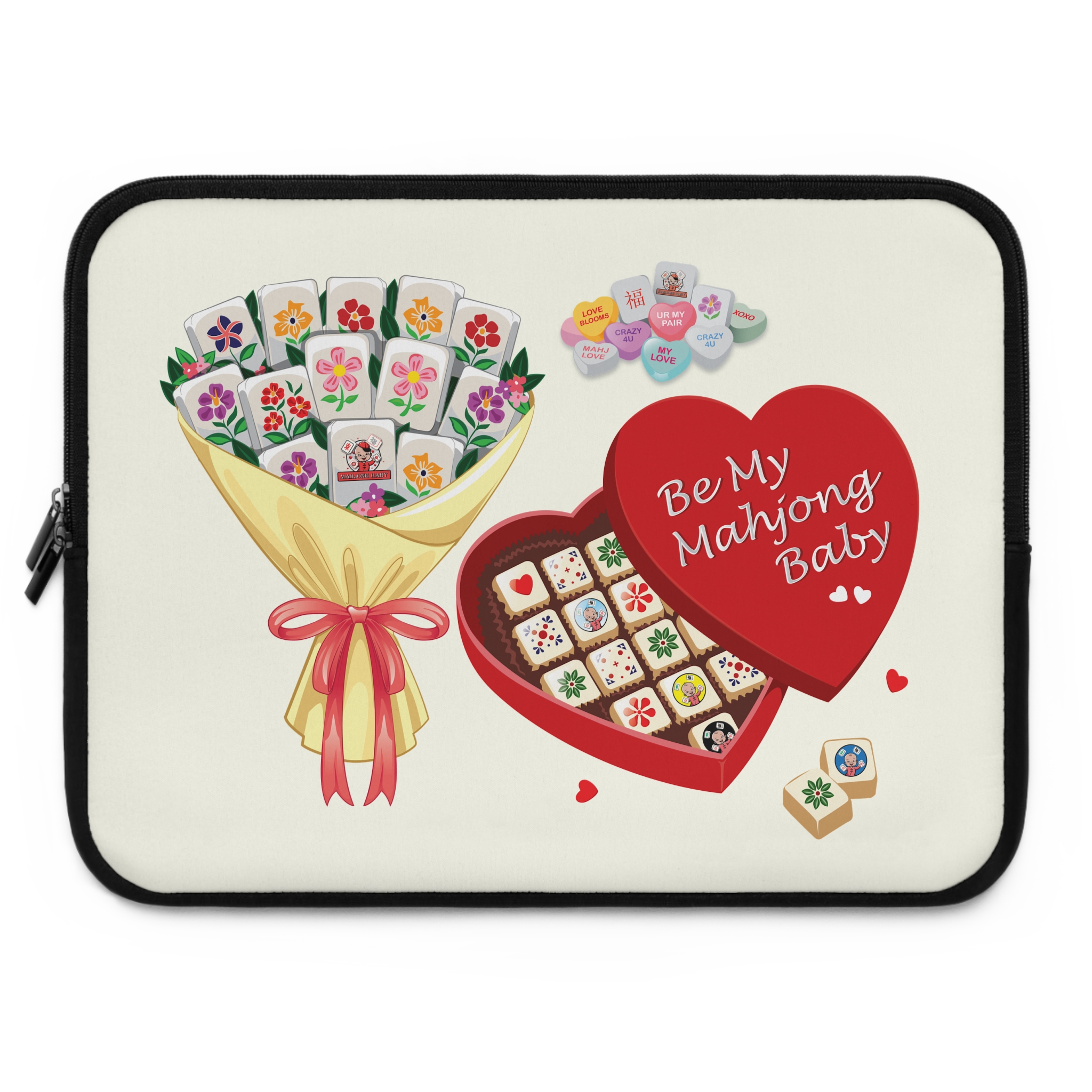 💕 “Be My Mahjong Baby” Laptop Sleeve — Playful Mahjong Valentine Tech Case - Image 13